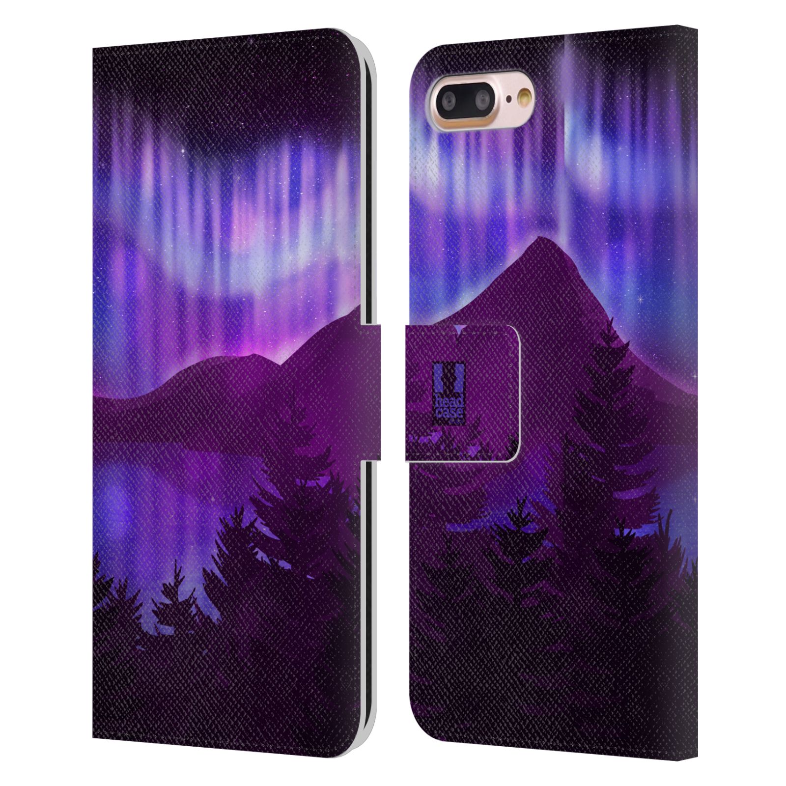 Pouzdro na mobil Apple Iphone 7+/8+ - HEAD CASE - Hory a lesy fialový odstín