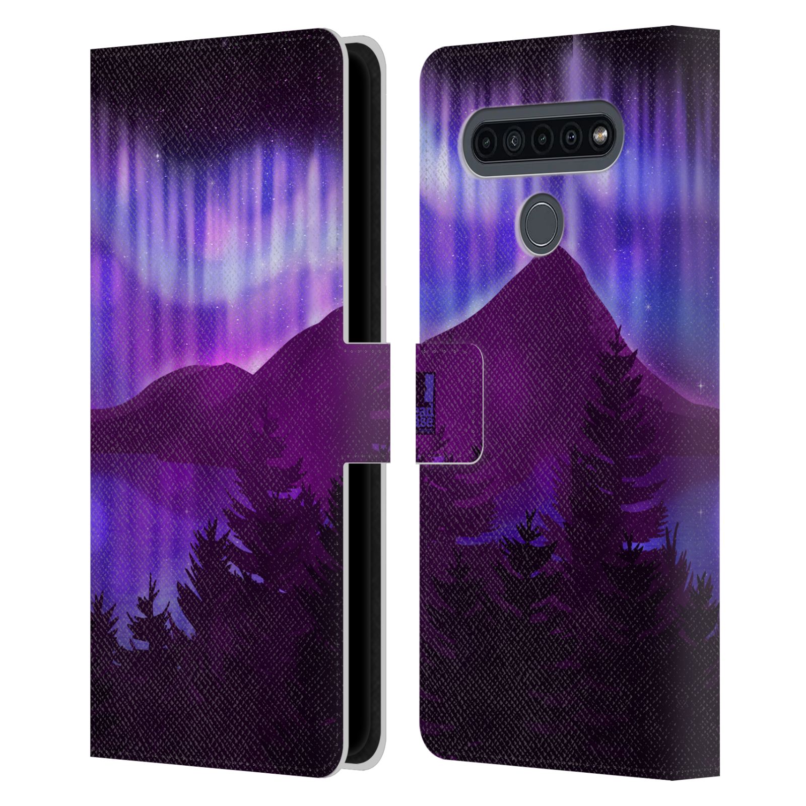 Pouzdro na mobil LG K41s  - HEAD CASE - Hory a lesy fialový odstín