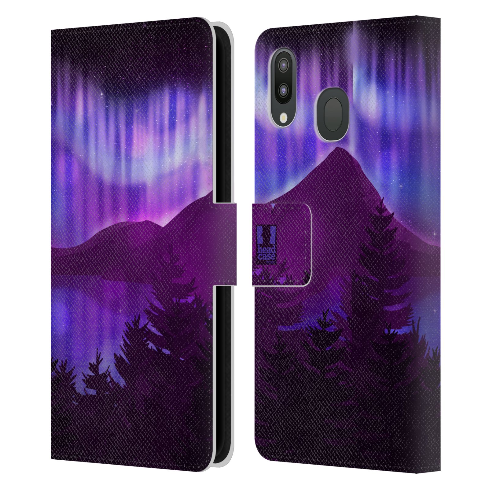 Pouzdro na mobil Samsung Galaxy M20 - HEAD CASE - Hory a lesy fialový odstín