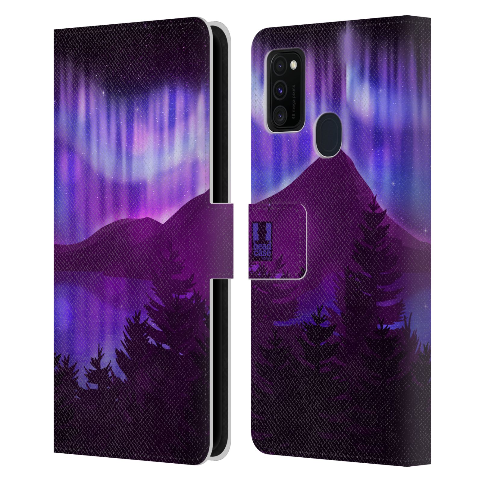 Pouzdro na mobil Samsung Galaxy M21 - HEAD CASE - Hory a lesy fialový odstín