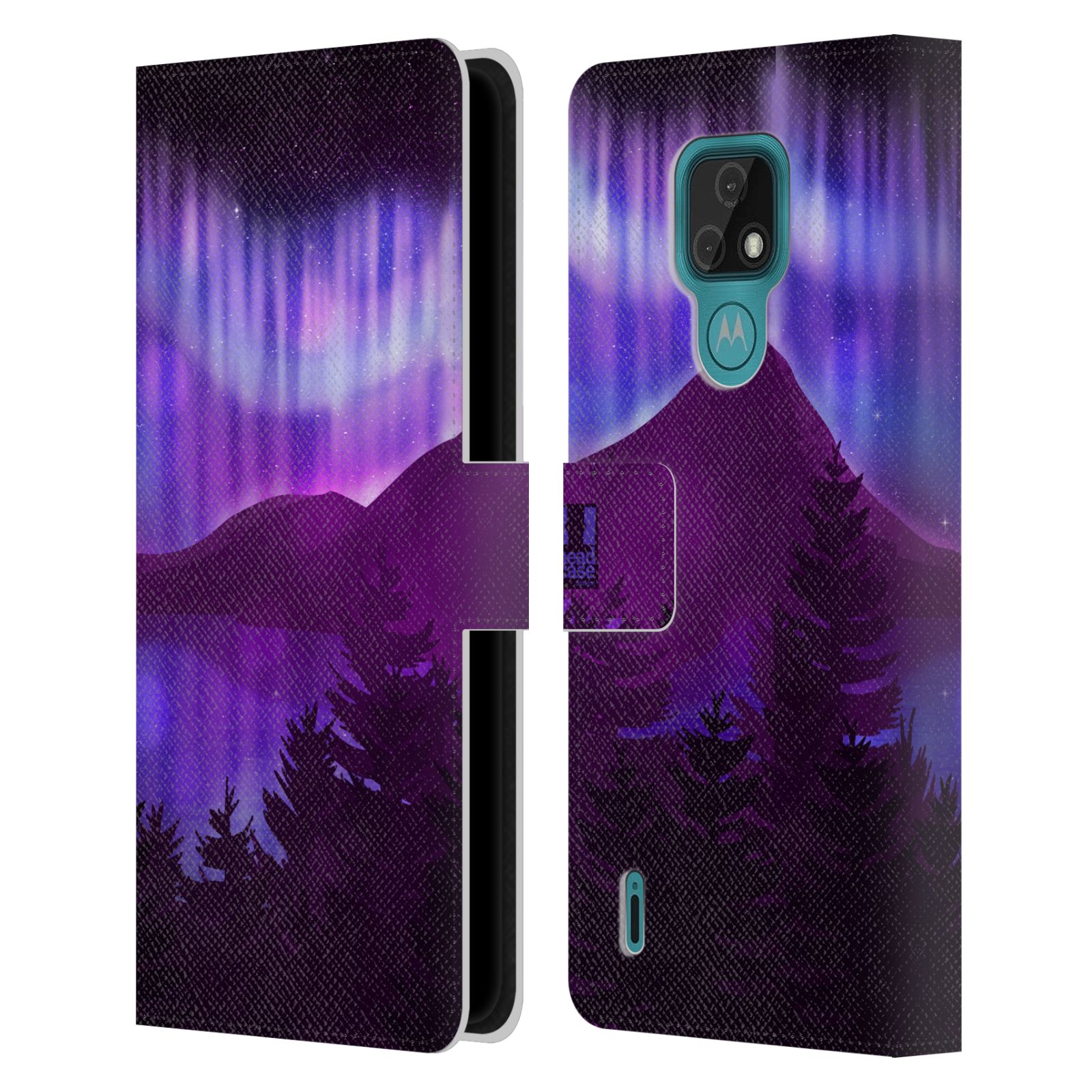 Pouzdro na mobil Motorola Moto E7 - HEAD CASE - Hory a lesy fialový odstín