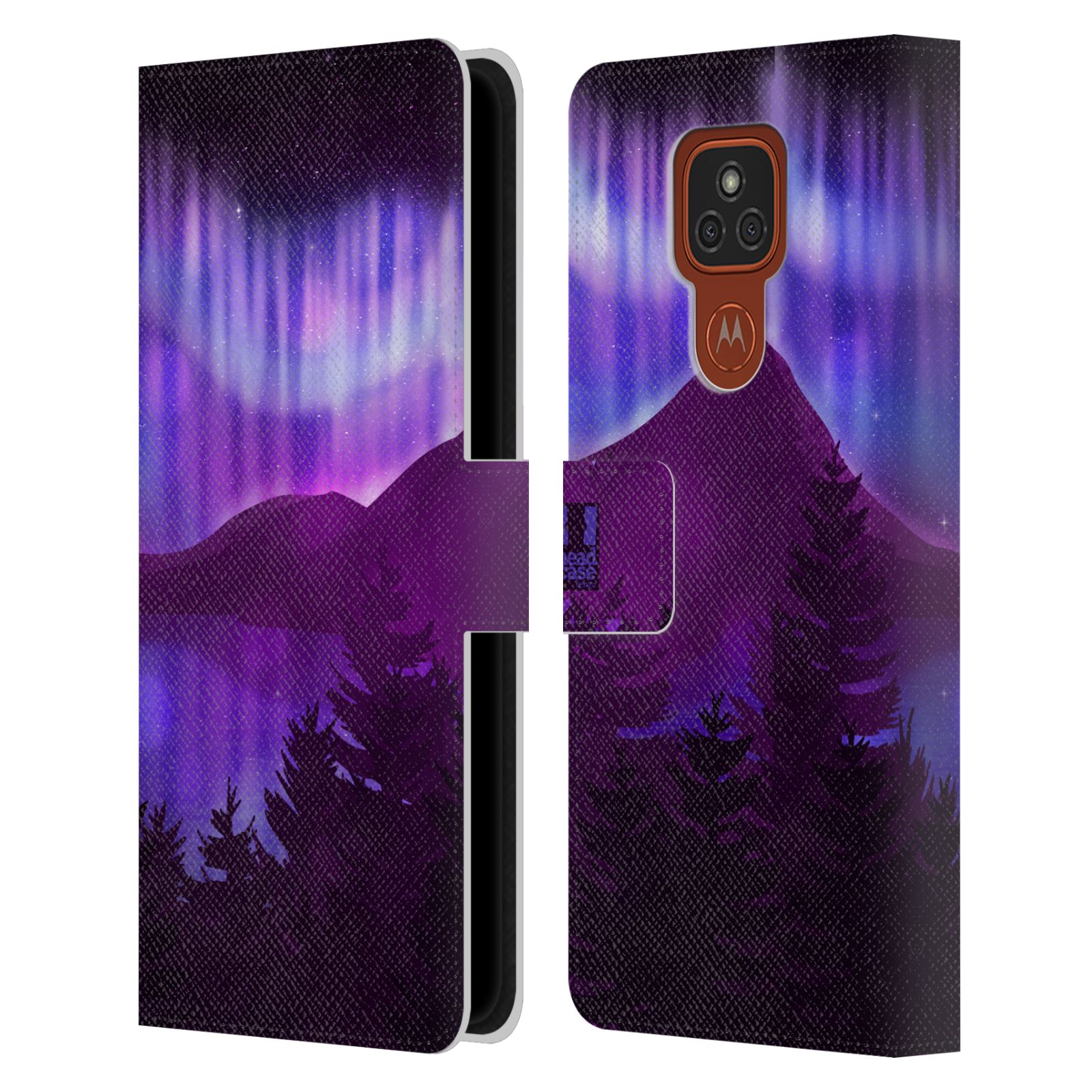 Pouzdro na mobil Motorola Moto E7 Plus - HEAD CASE - Hory a lesy fialový odstín