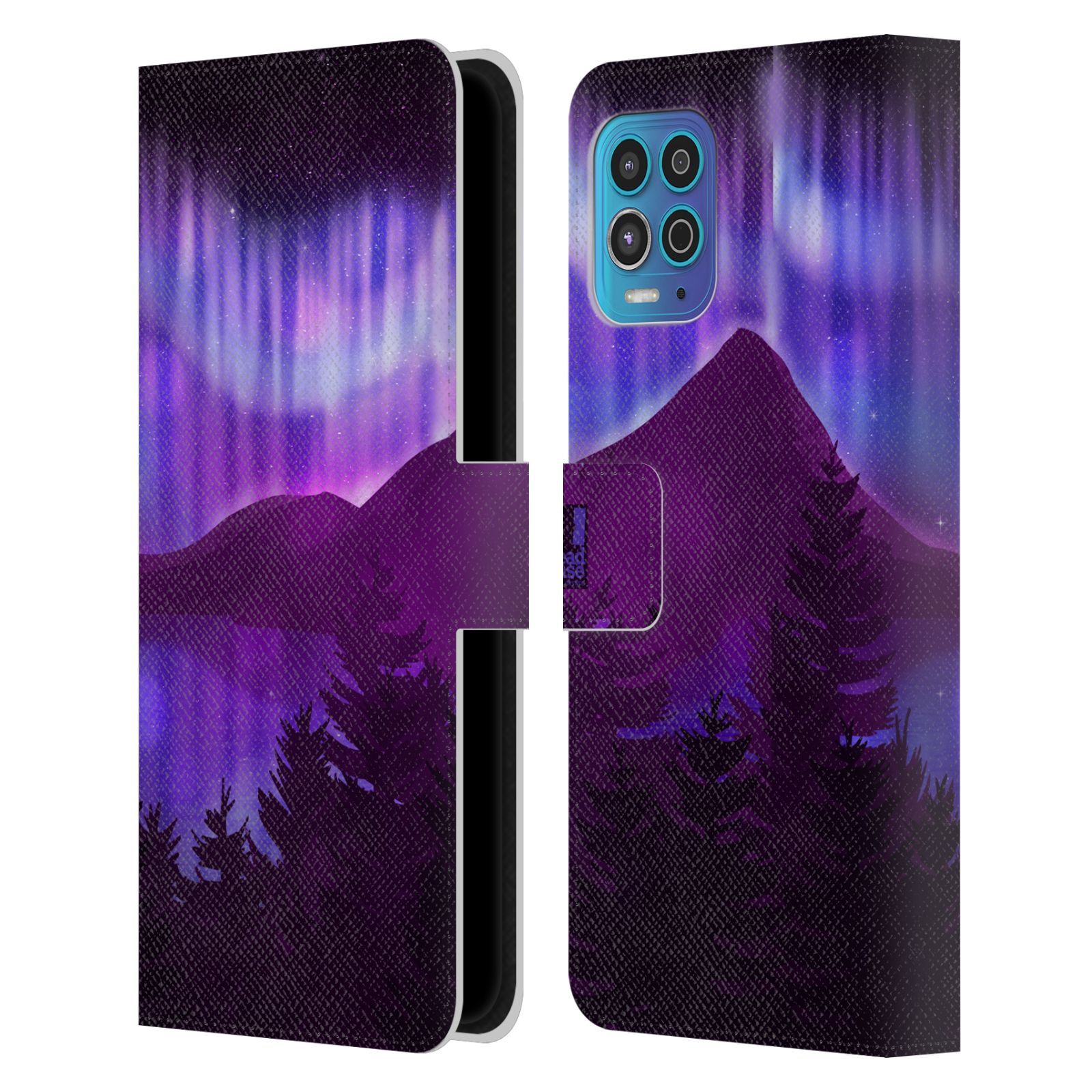 Pouzdro na mobil Motorola Moto G100 - HEAD CASE - Hory a lesy fialový odstín