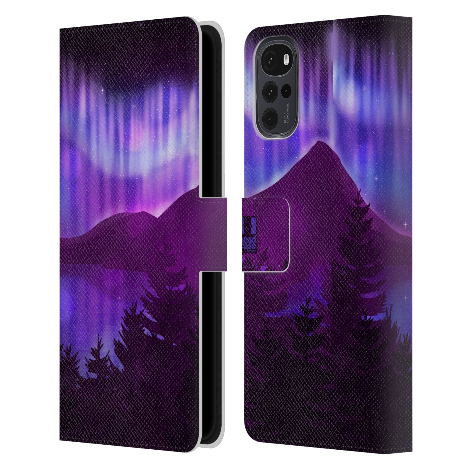 Pouzdro na mobil Motorola Moto G22 - HEAD CASE - Hory a lesy fialový odstín