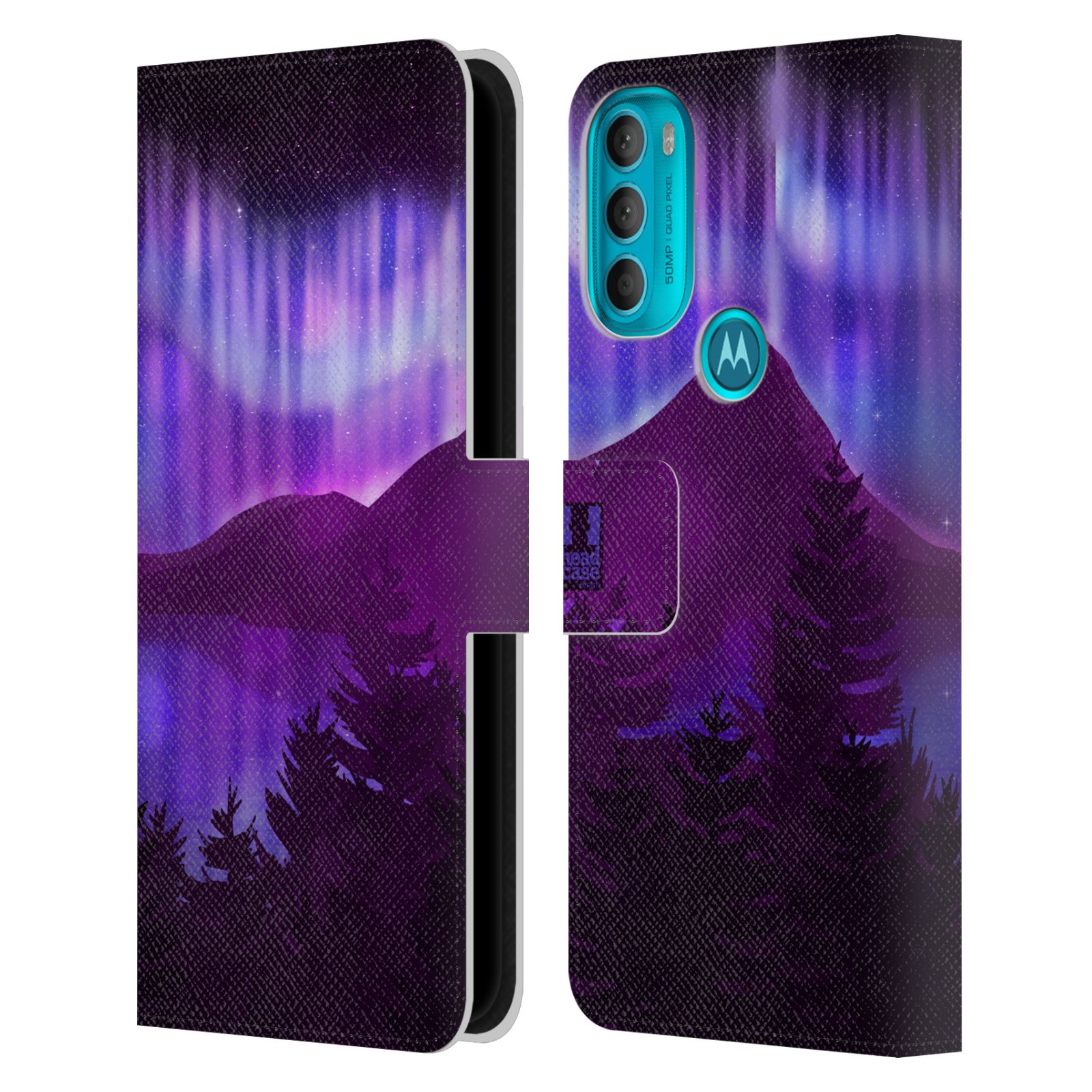 Pouzdro na mobil Motorola Moto G71 5G - HEAD CASE - Hory a lesy fialový odstín