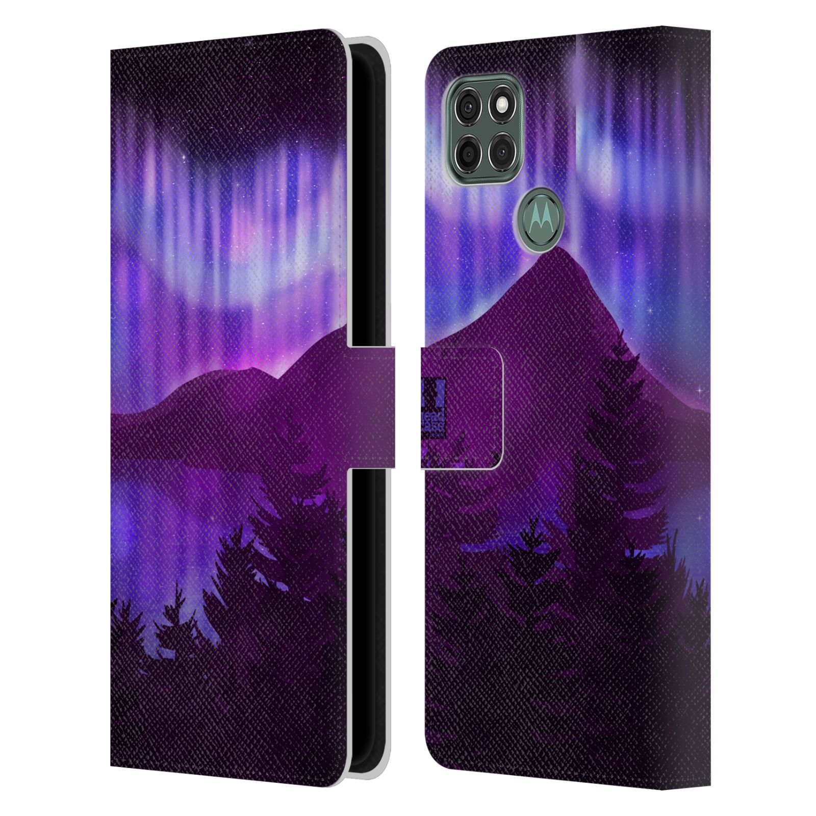 Pouzdro na mobil Motorola Moto G9 POWER - HEAD CASE - Hory a lesy fialový odstín