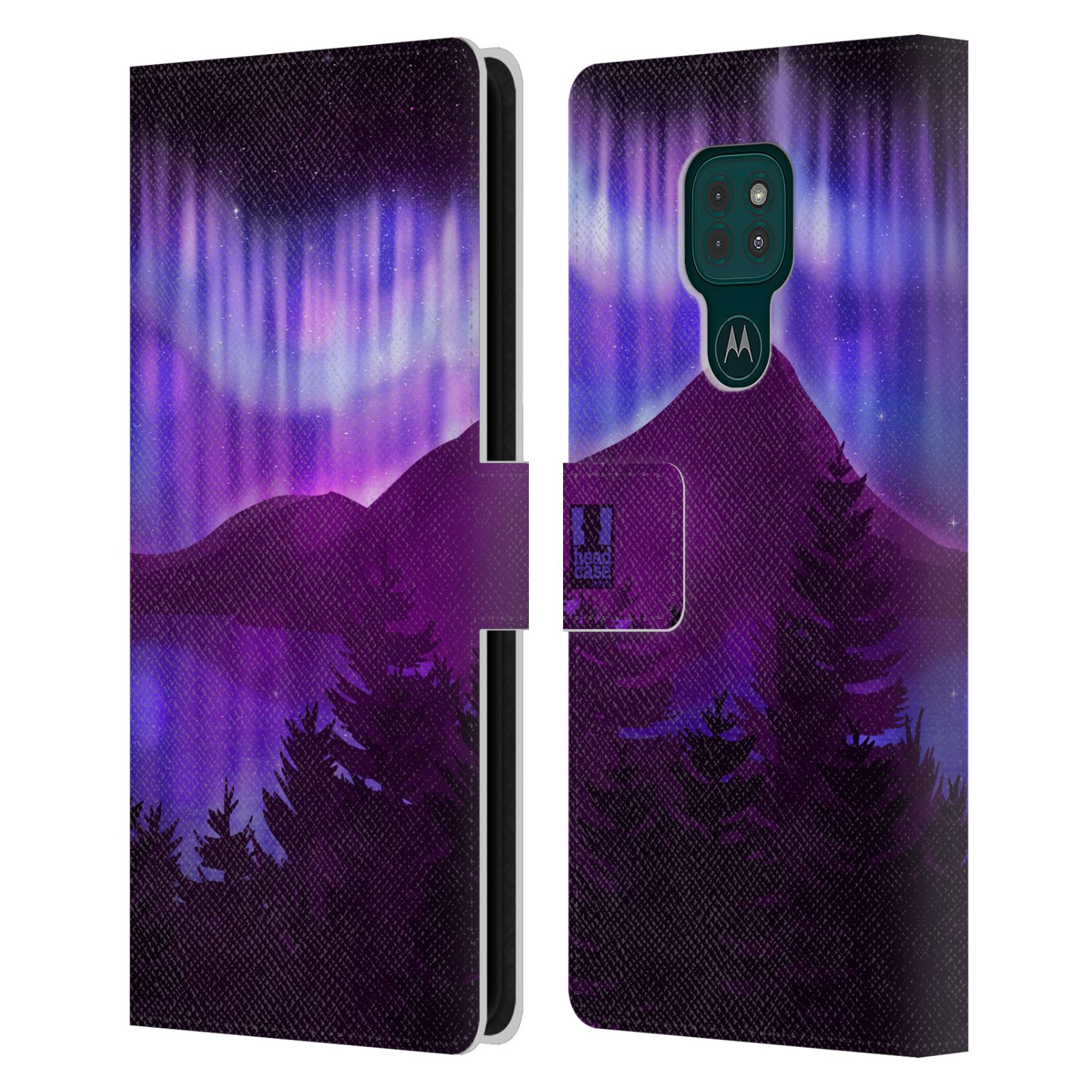 Pouzdro na mobil Motorola Moto G9 PLAY - HEAD CASE - Hory a lesy fialový odstín