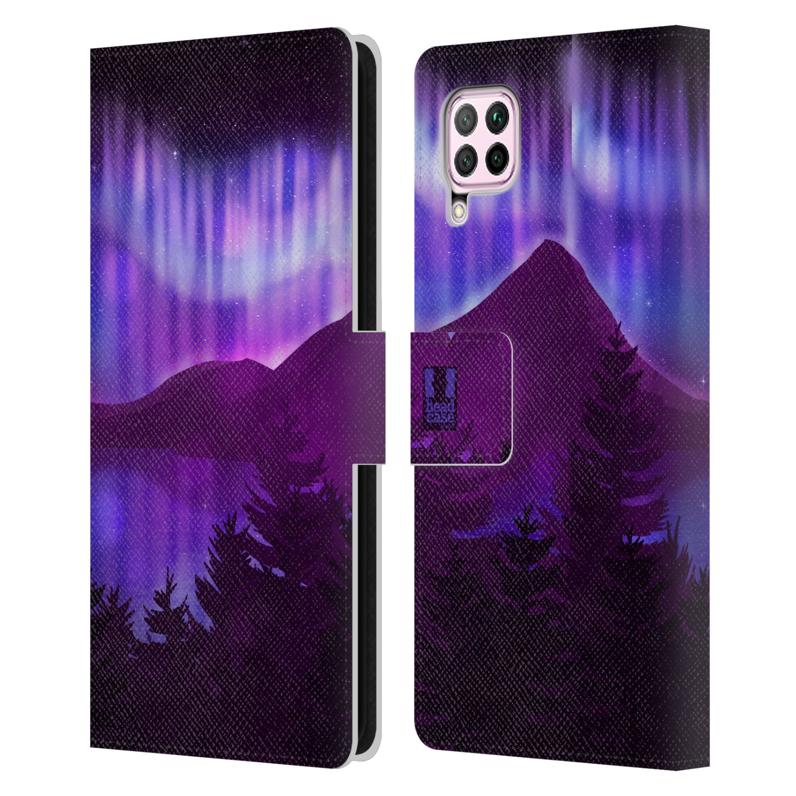 Pouzdro na mobil Huawei P40 LITE - HEAD CASE - Hory a lesy fialový odstín