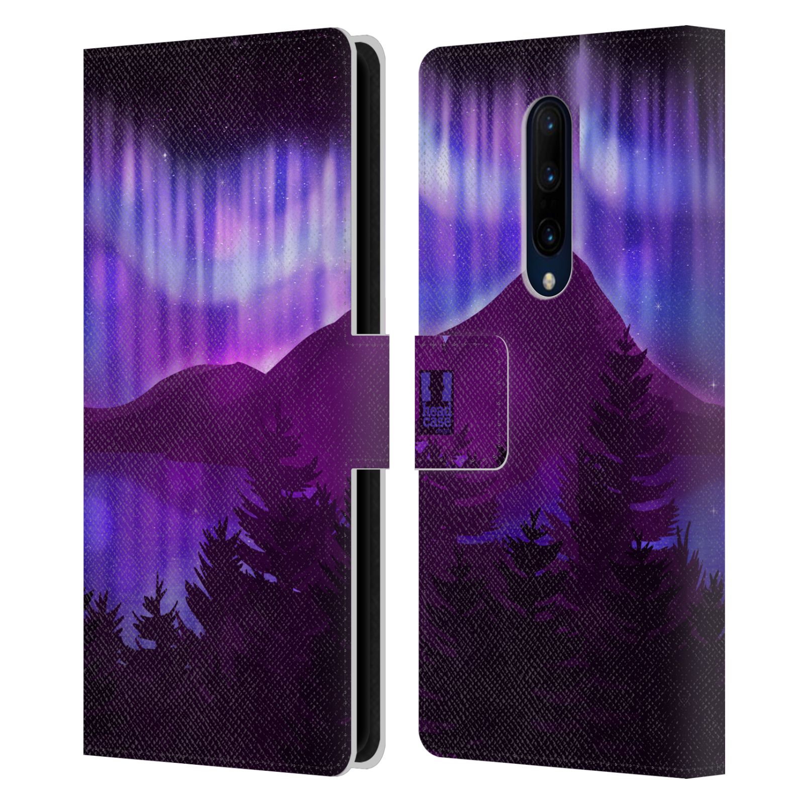 Pouzdro na mobil OnePlus 7 PRO  - HEAD CASE - Hory a lesy fialový odstín