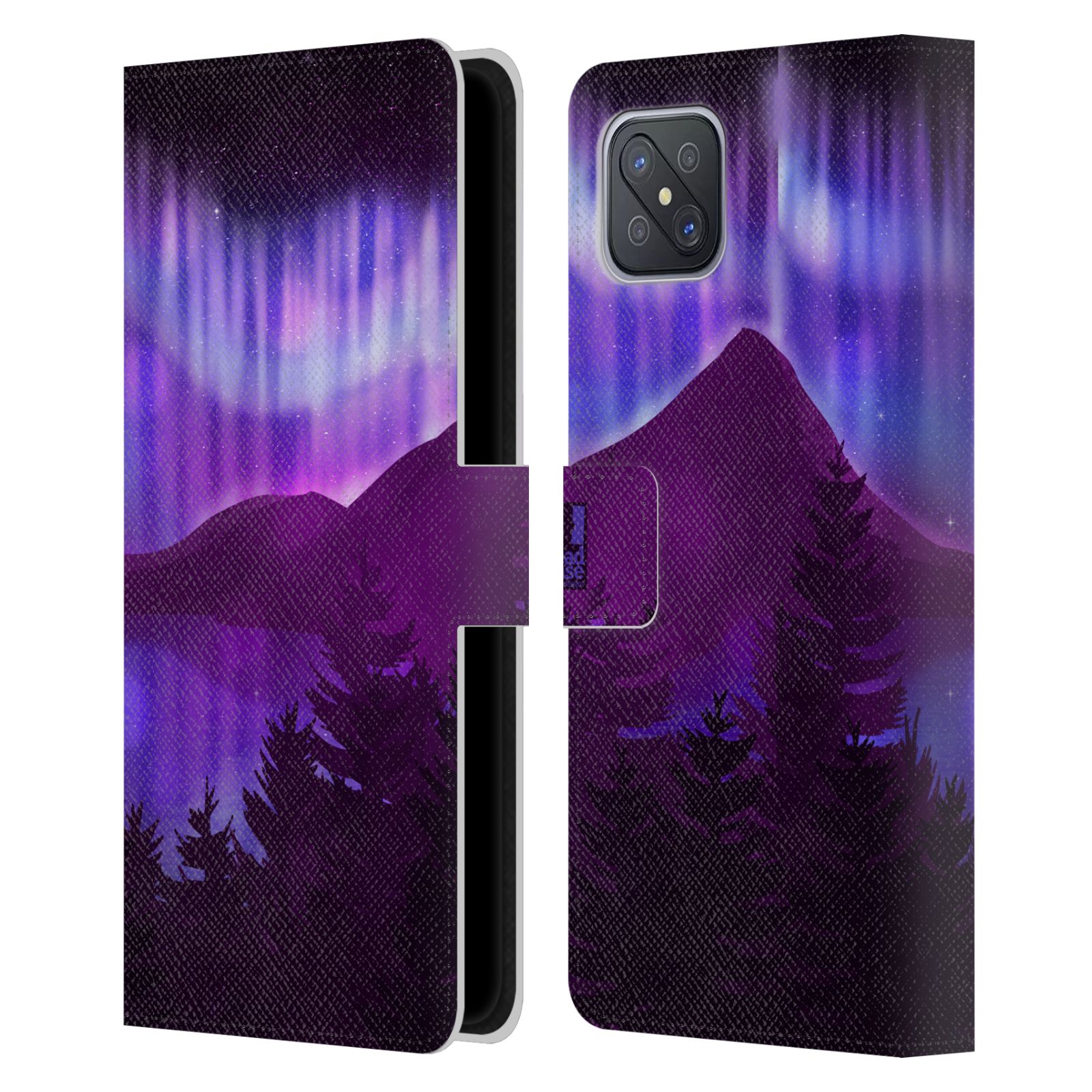Pouzdro na mobil Oppo A92s - HEAD CASE - Hory a lesy fialový odstín