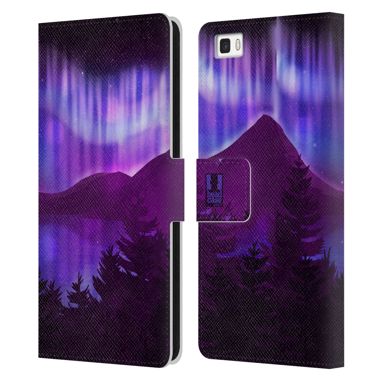 Pouzdro na mobil Huawei P8 LITE - HEAD CASE - Hory a lesy fialový odstín