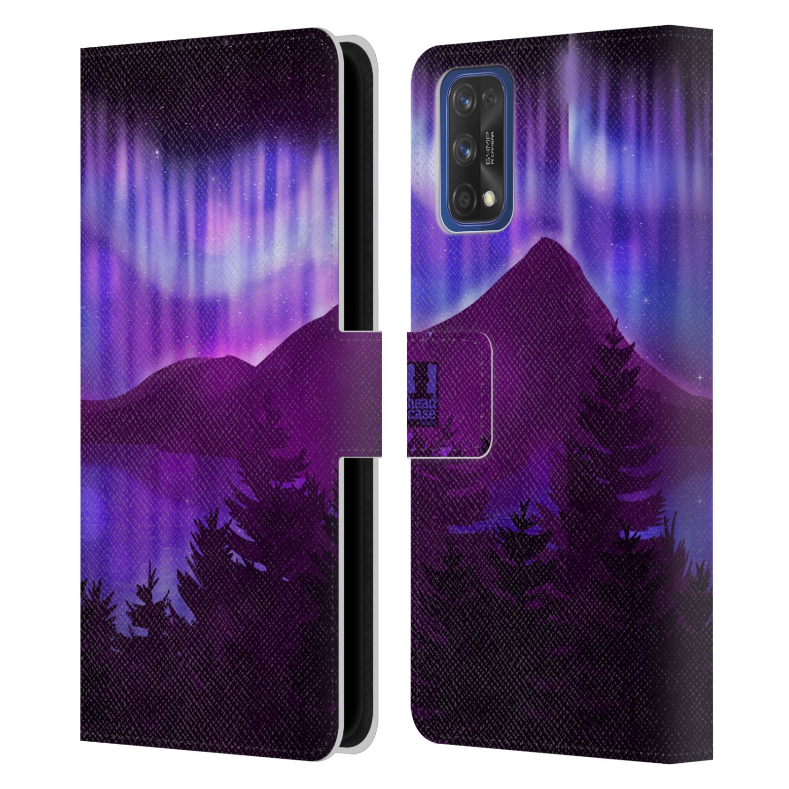 Pouzdro na mobil Realme 7 PRO - HEAD CASE - Hory a lesy fialový odstín