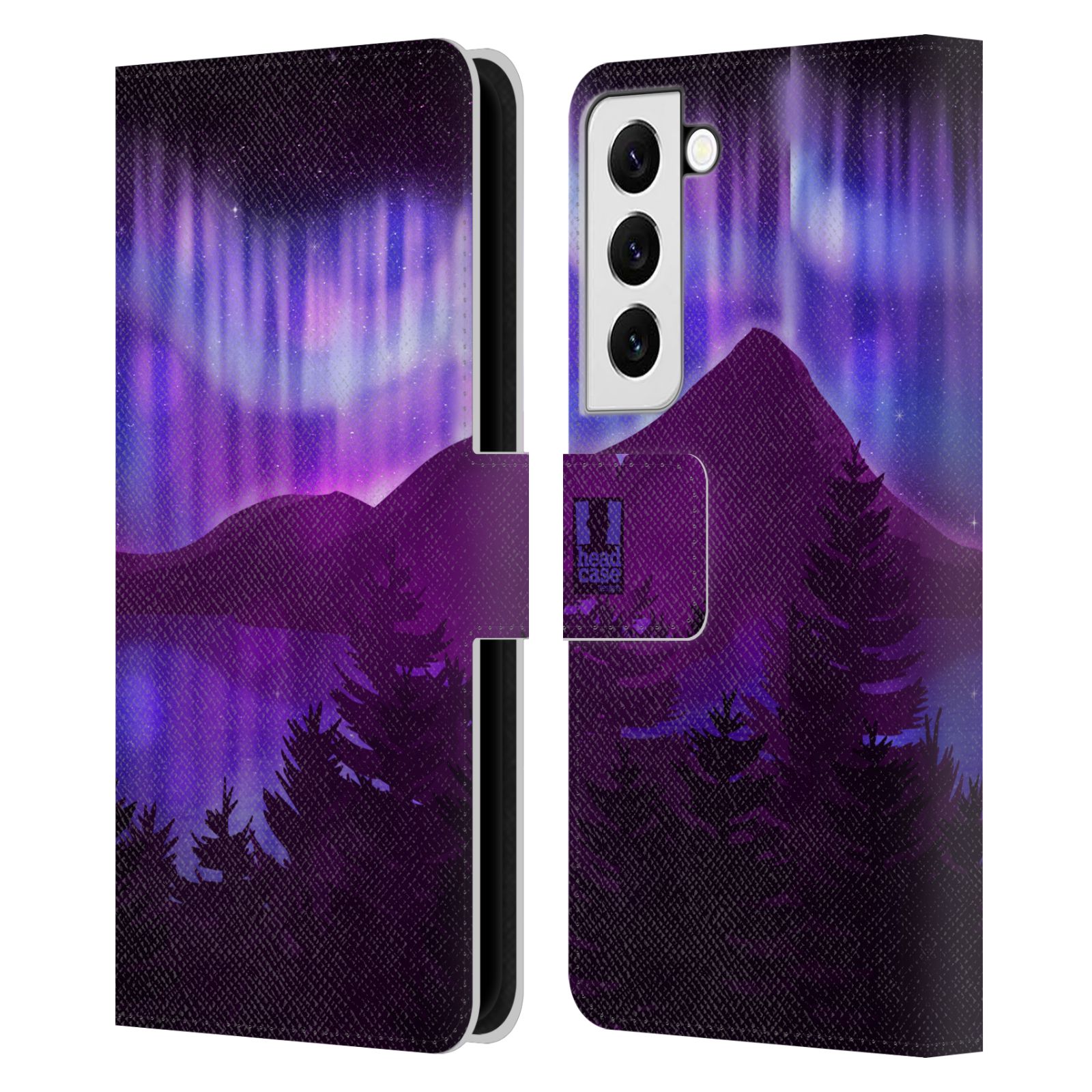 Pouzdro na mobil Samsung Galaxy S22 5G - HEAD CASE - Hory a lesy fialový odstín