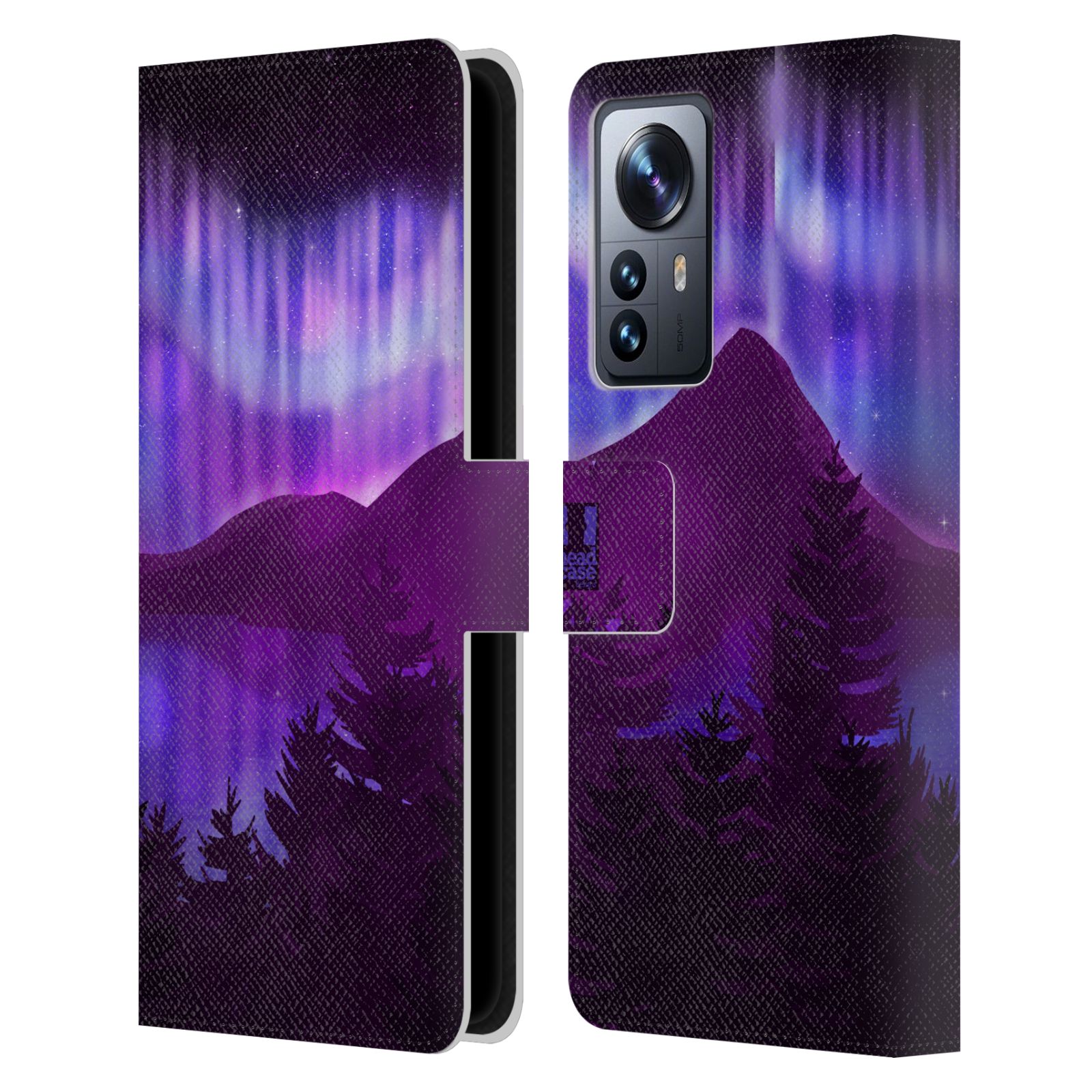 Pouzdro na mobil Xiaomi 12 PRO - HEAD CASE - Hory a lesy fialový odstín