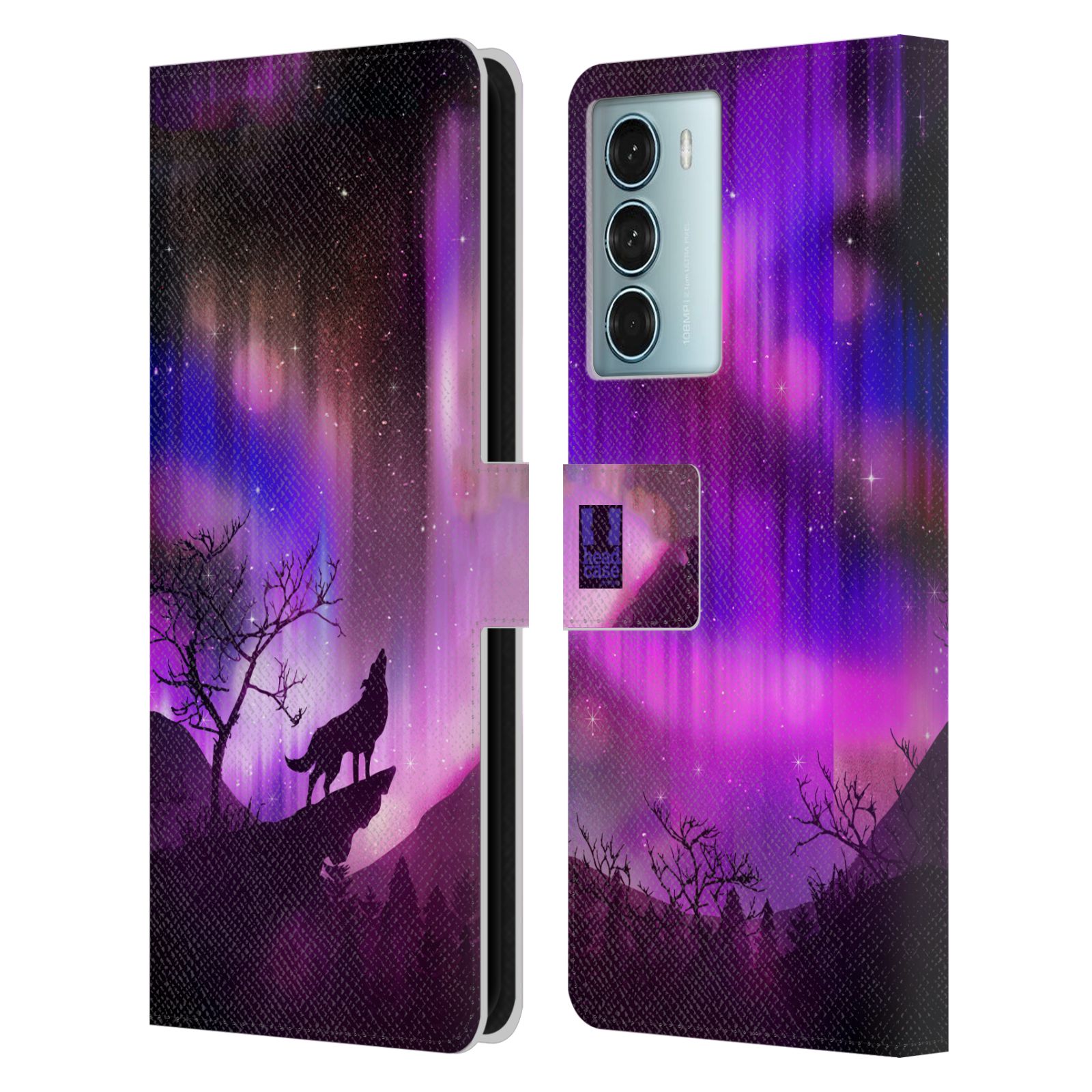 HEAD CASE Pouzdro pro mobil Motorola Moto G200 5G - Vlk a polární záře