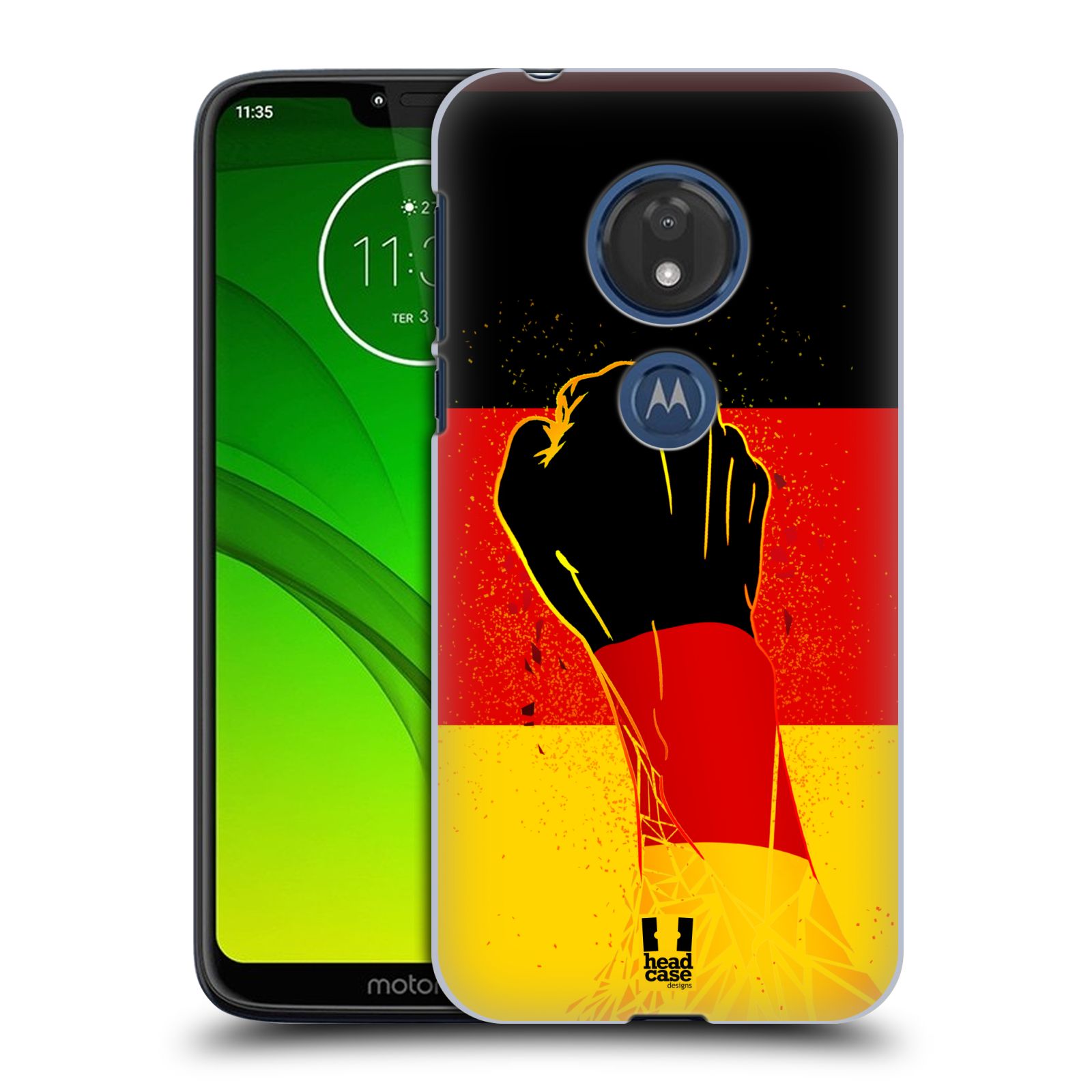 Pouzdro na mobil Motorola Moto G7 Play Sport fotbal fanoušek ruka