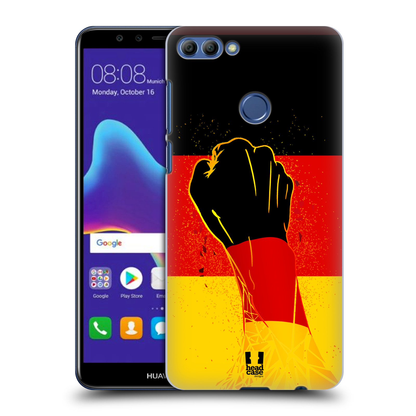 HEAD CASE plastový obal na mobil Huawei Y9 2018 Sport fotbal fanoušek ruka