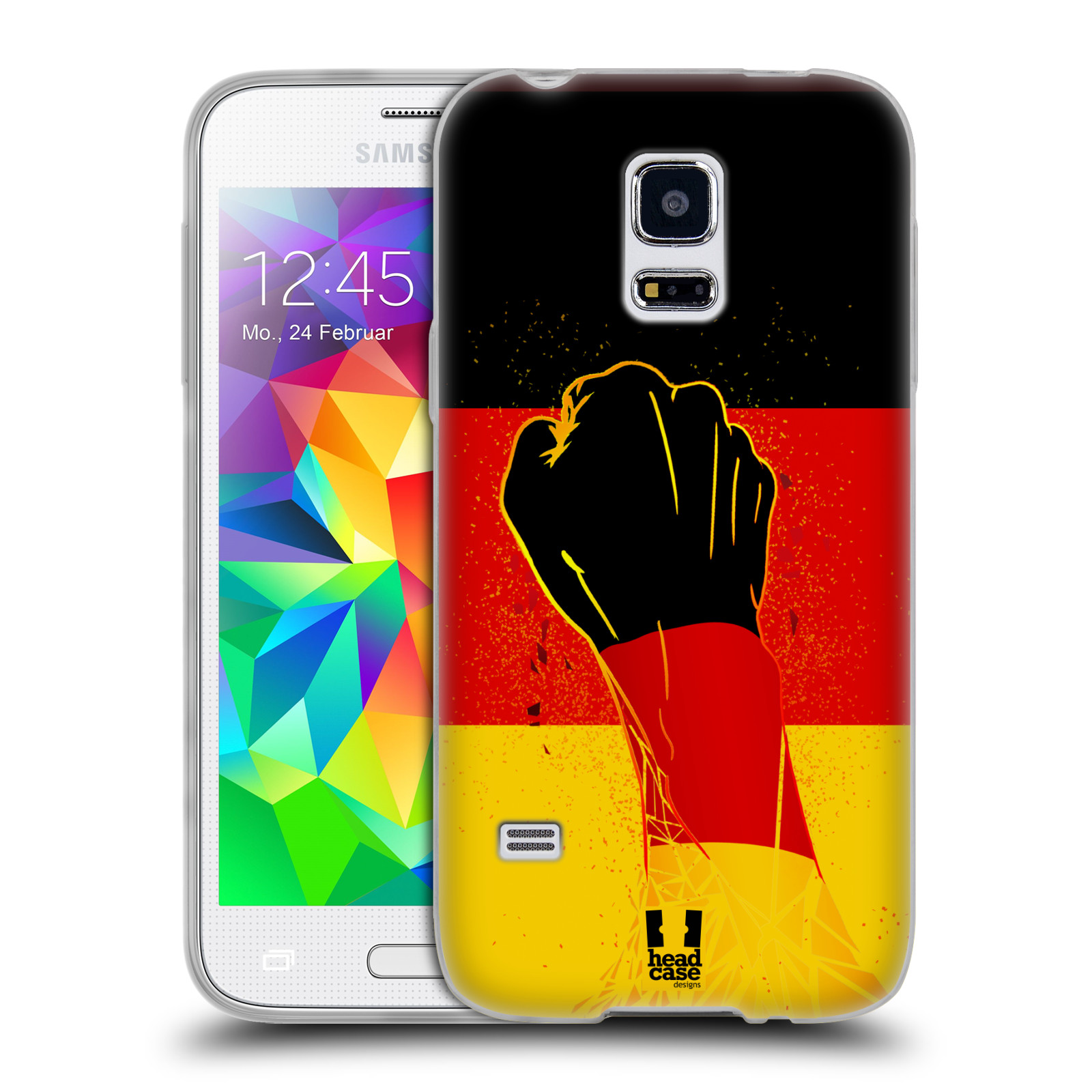 HEAD CASE silikonový obal na mobil Samsung Galaxy S5 MINI Sport fotbal fanoušek ruka