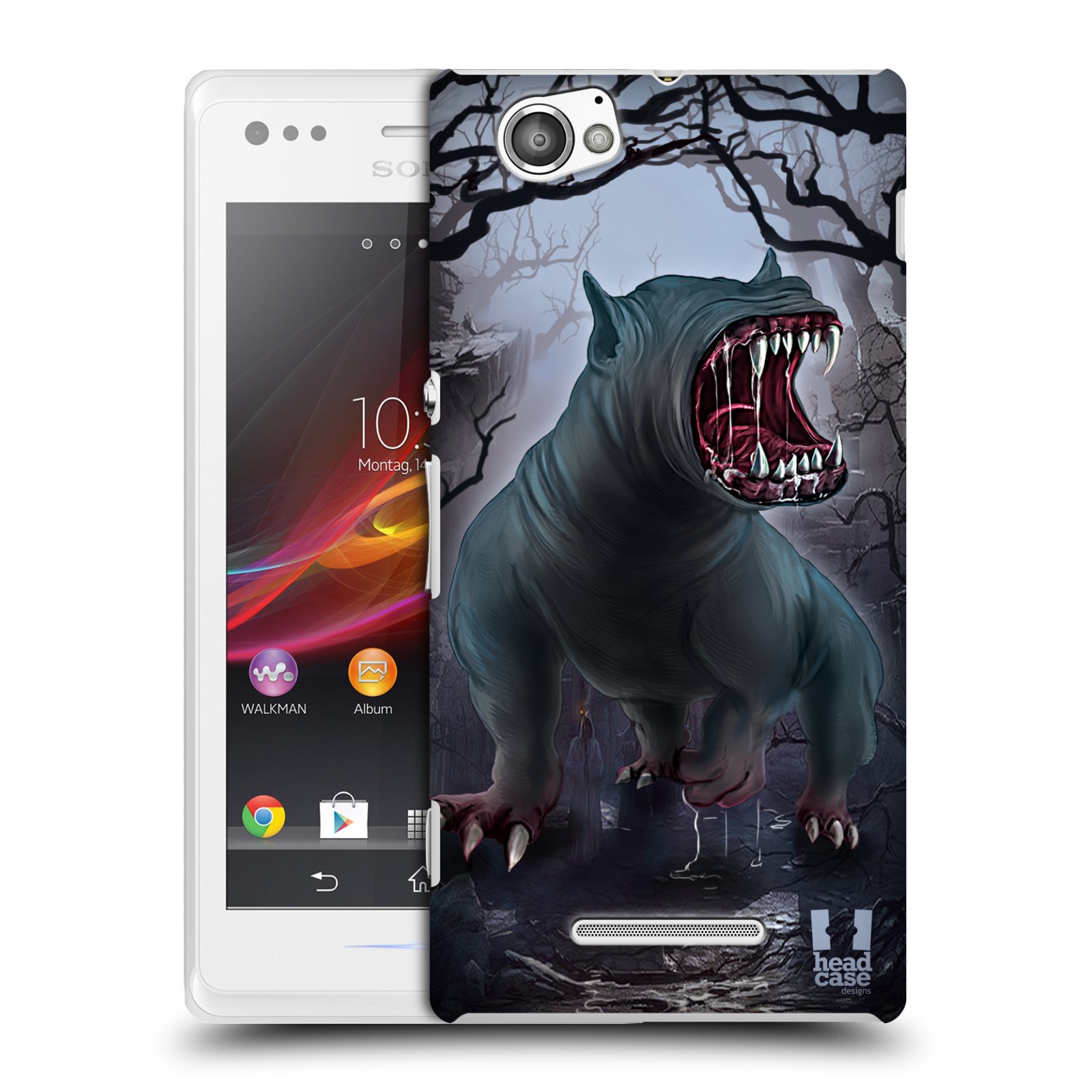 HEAD CASE plastový obal na mobil Sony Xperia M vzor Pohádkové příšery krvelačný pes