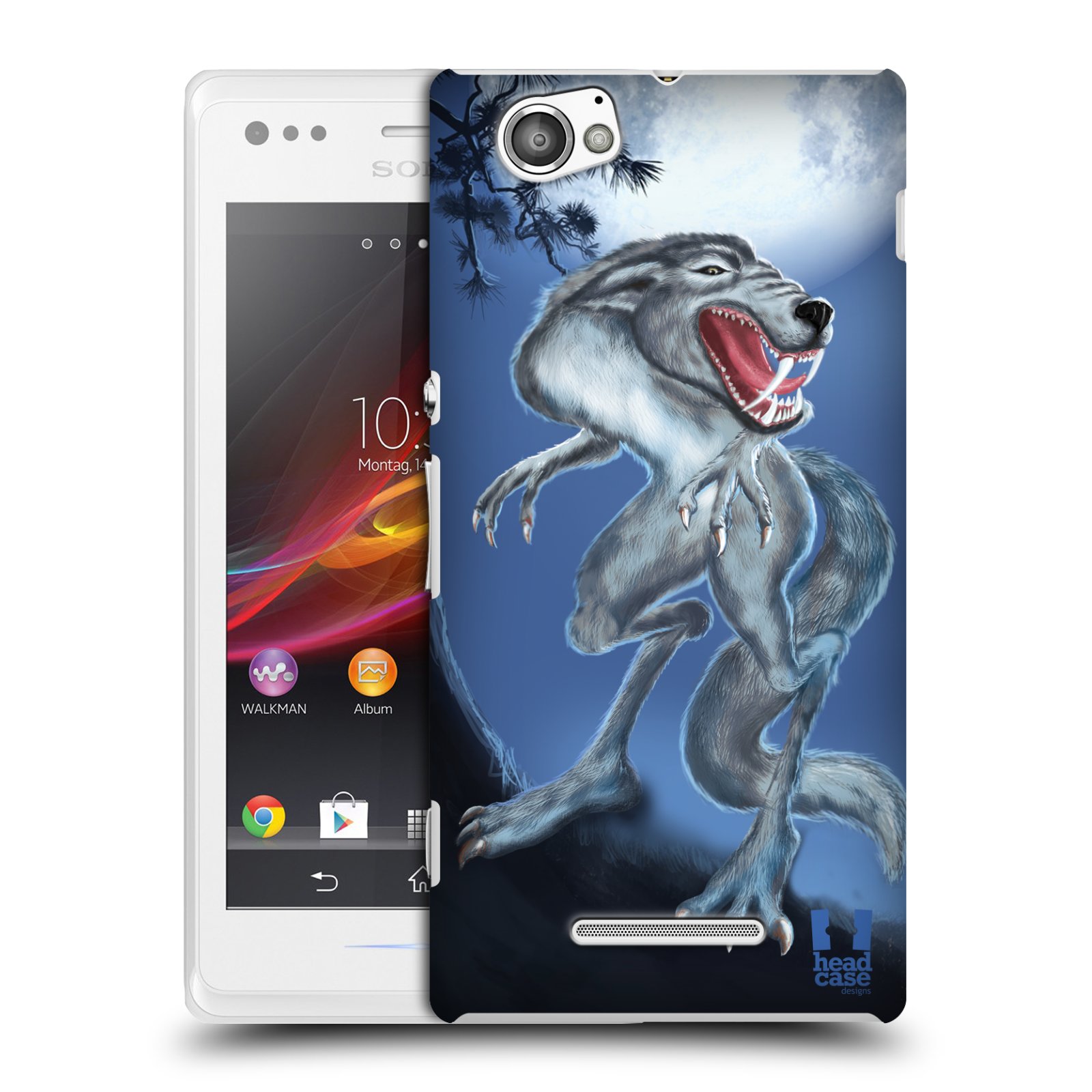 HEAD CASE plastový obal na mobil Sony Xperia M vzor Pohádkové příšery hladový vlk