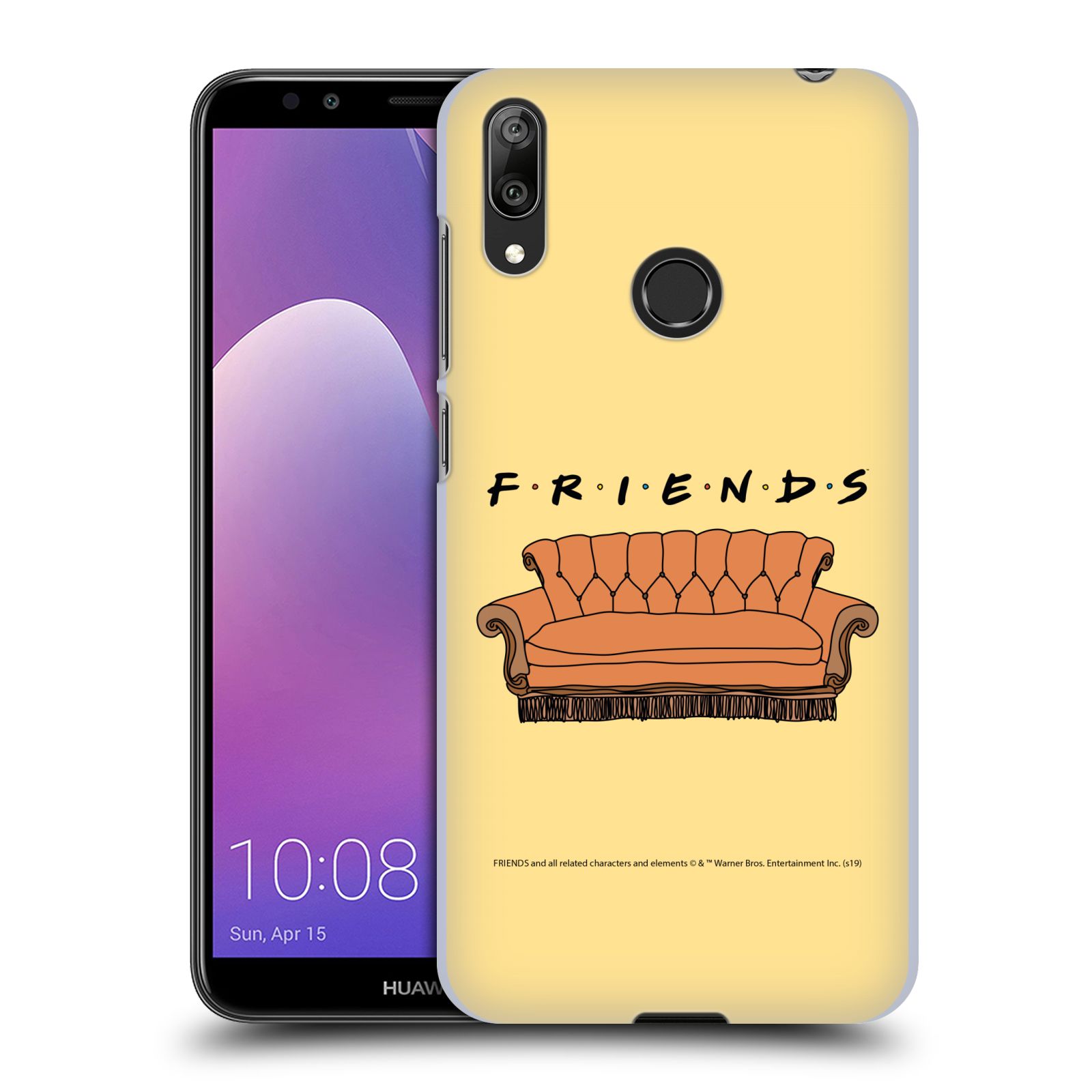 Pouzdro na mobil Huawei Y7 2019 - HEAD CASE - Seriál Přátelé - pohovka