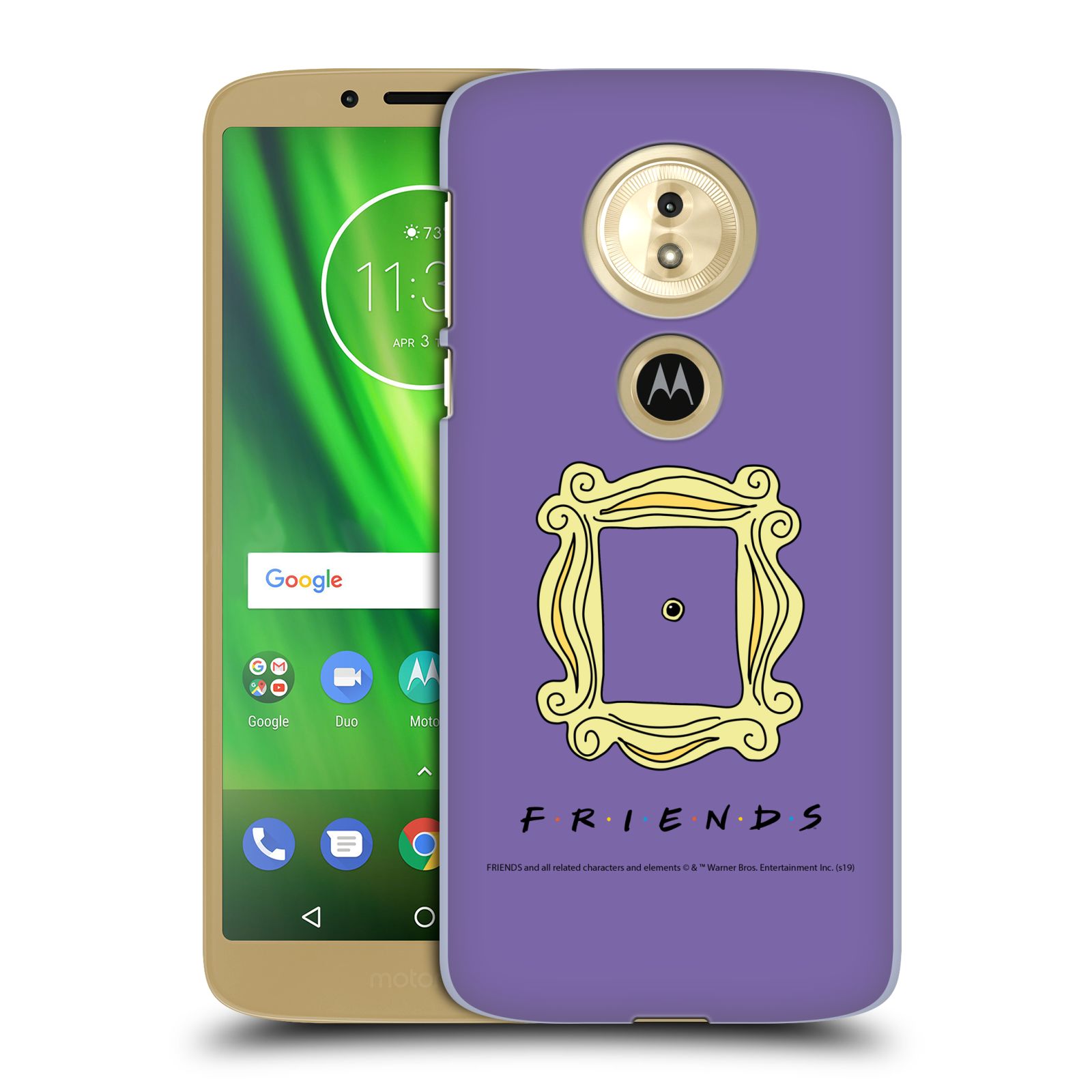 Pouzdro na mobil Motorola Moto E5 - HEAD CASE - Seriál Přátelé - rám obrazu kukátko