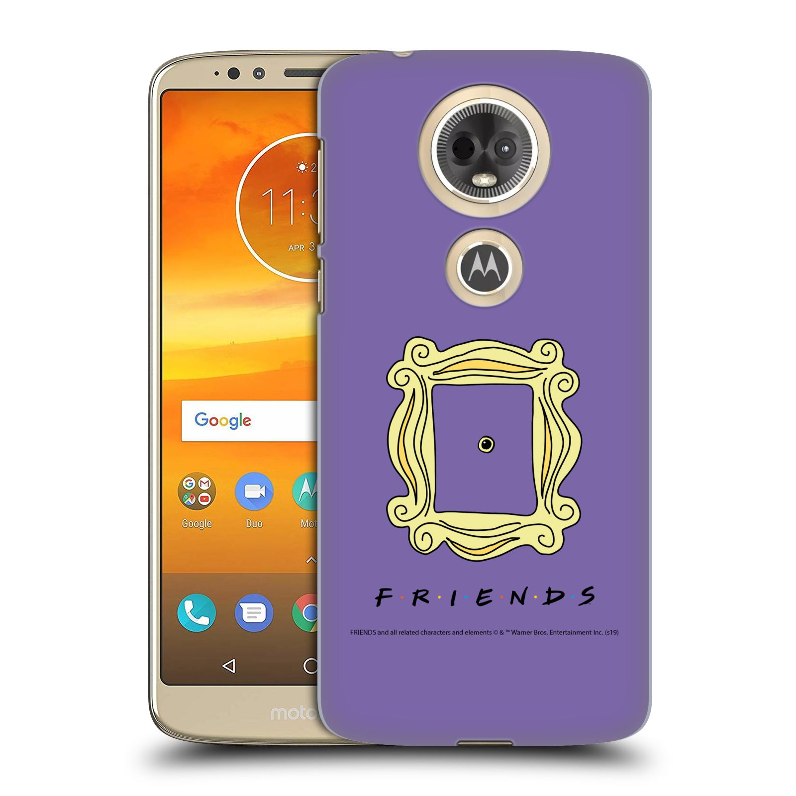 Pouzdro na mobil Motorola Moto E5 PLUS - HEAD CASE - Seriál Přátelé - rám obrazu kukátko
