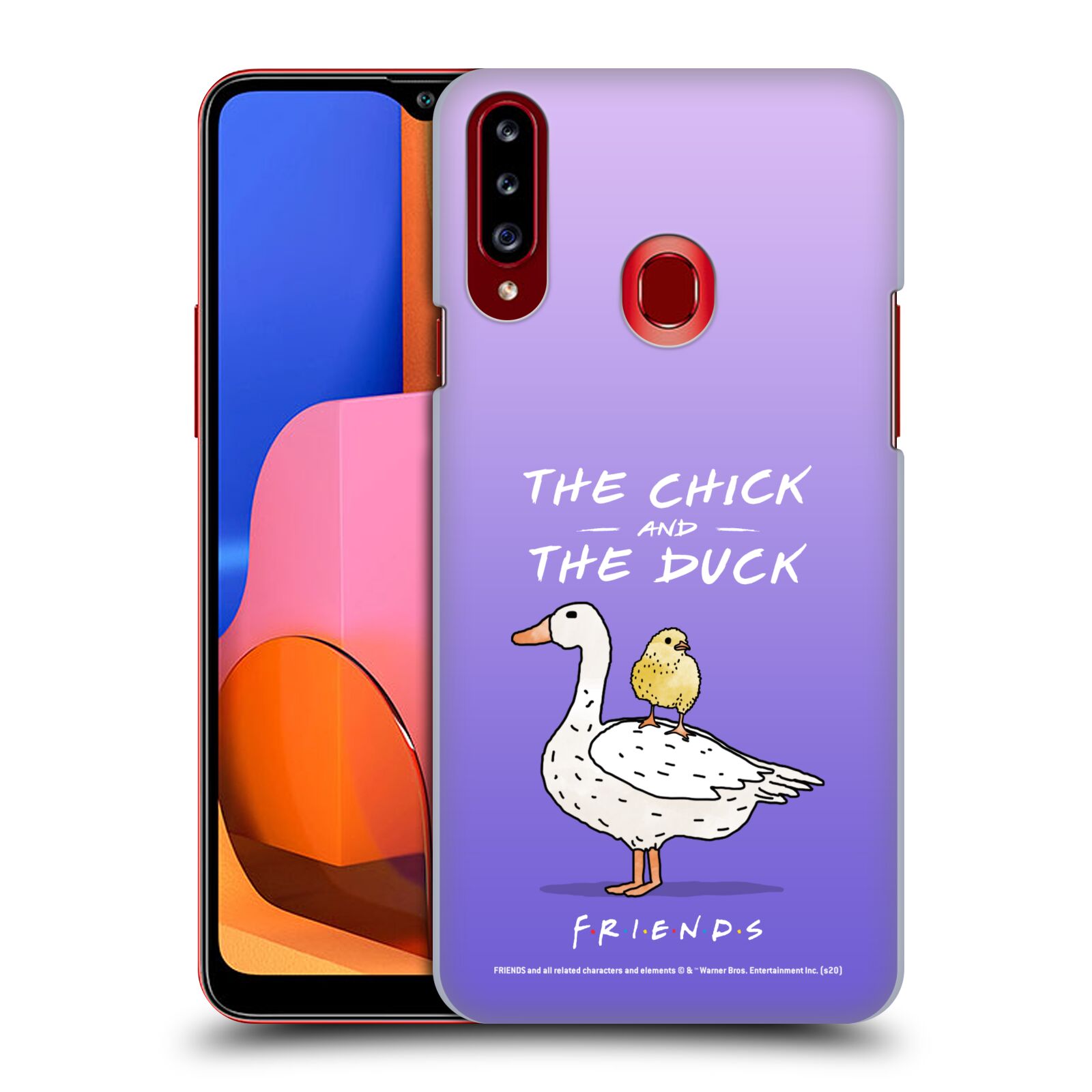Obal na mobil Samsung Galaxy A20s - HEAD CASE  - Přátelé - kuře a kachna