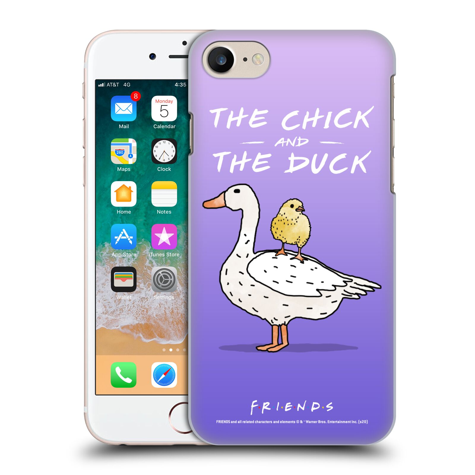 Obal na mobil Apple Iphone 7/8 - HEAD CASE - Přátelé - kuře a kachna