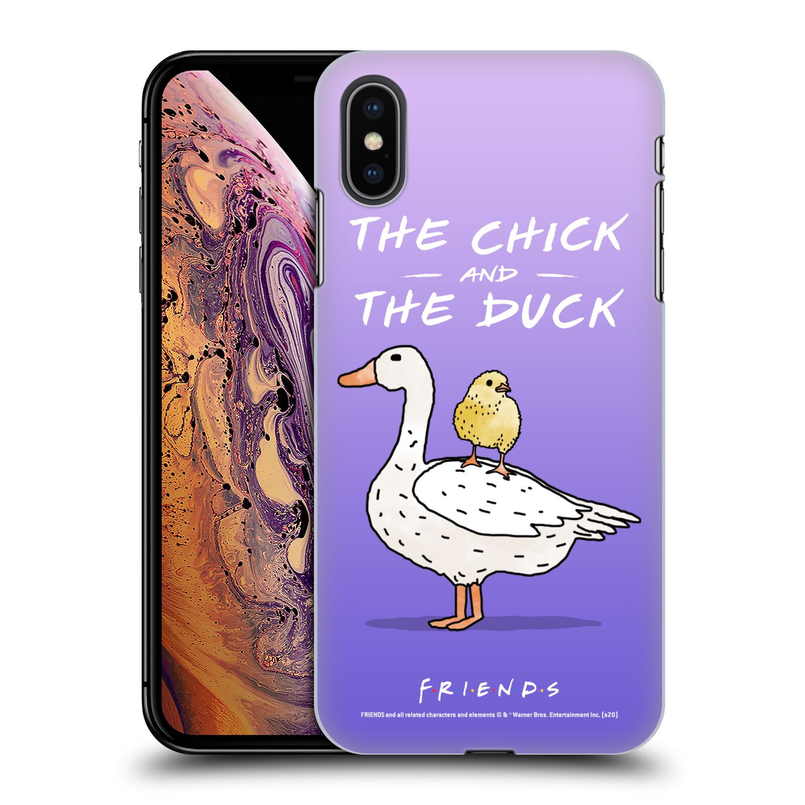 Obal na mobil Apple Iphone XS MAX - HEAD CASE  - Přátelé - kuře a kachna