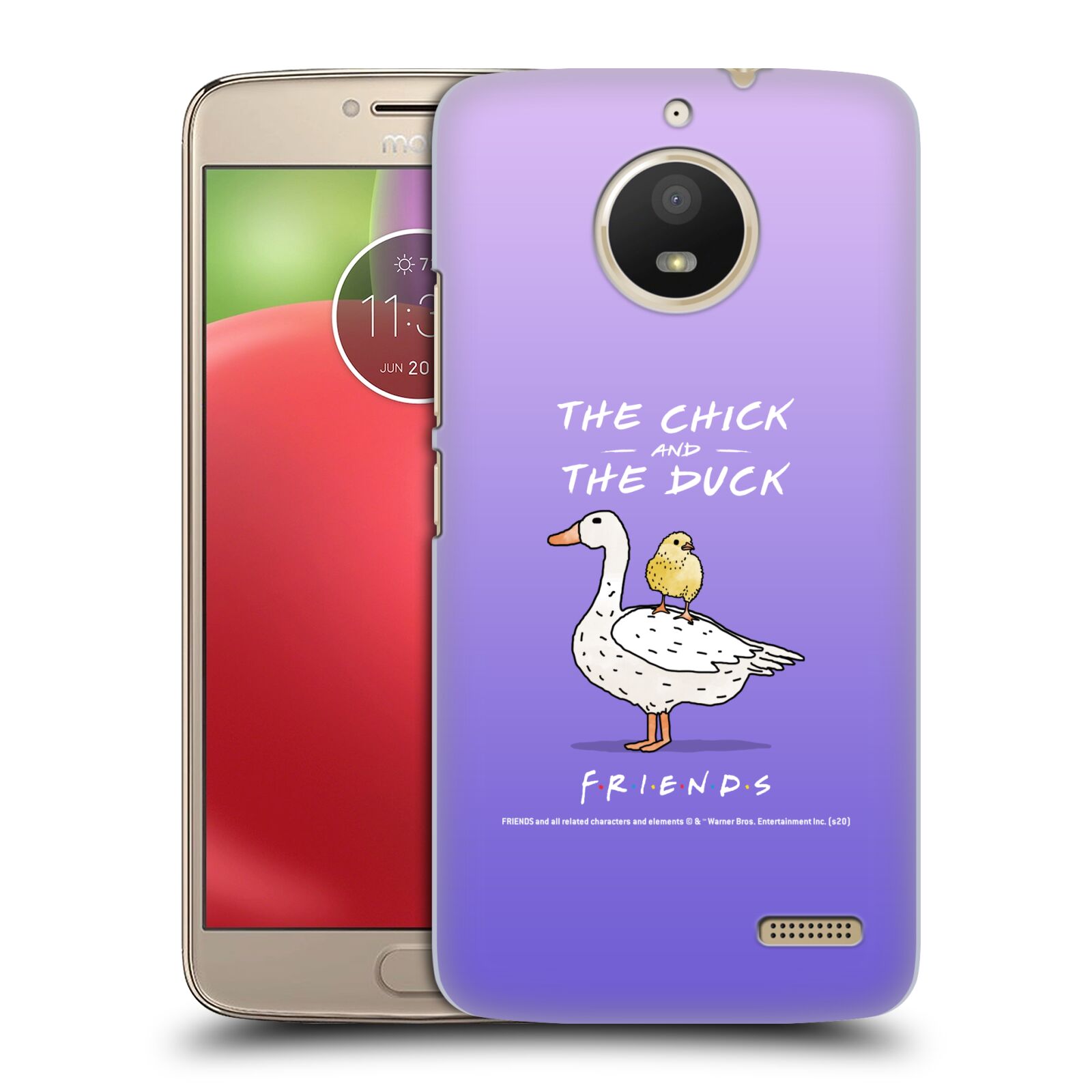 Obal na mobil Lenovo Moto E4 - HEAD CASE  - Přátelé - kuře a kachna