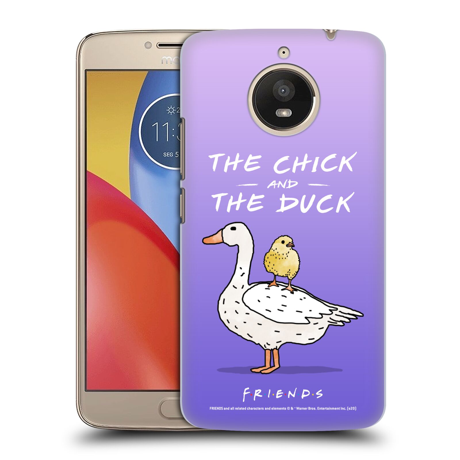 Obal na mobil Lenovo Moto E4 PLUS - HEAD CASE  - Přátelé - kuře a kachna