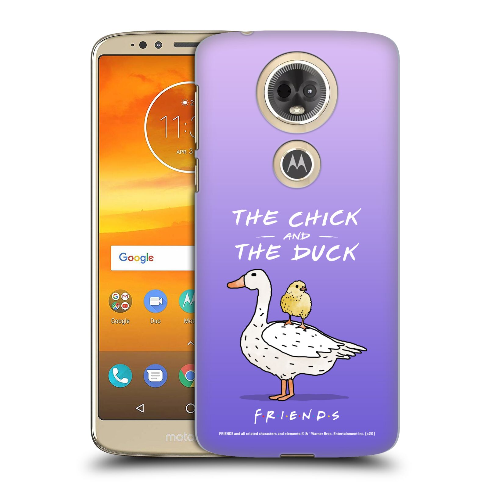 Obal na mobil Motorola Moto E5 PLUS - HEAD CASE  - Přátelé - kuře a kachna