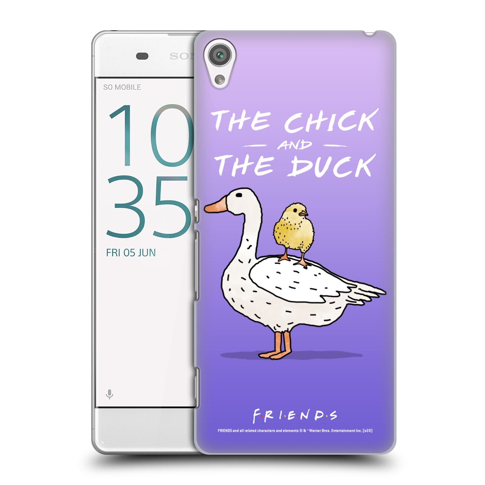 Obal na mobil Sony Xperia XA - HEAD CASE  - Přátelé - kuře a kachna