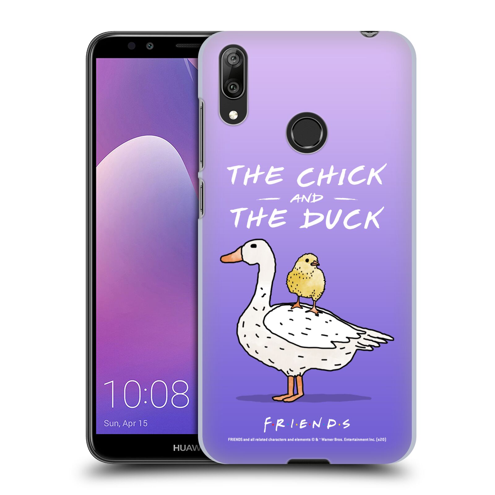 Obal na mobil Huawei Y7 2019 - HEAD CASE  - Přátelé - kuře a kachna