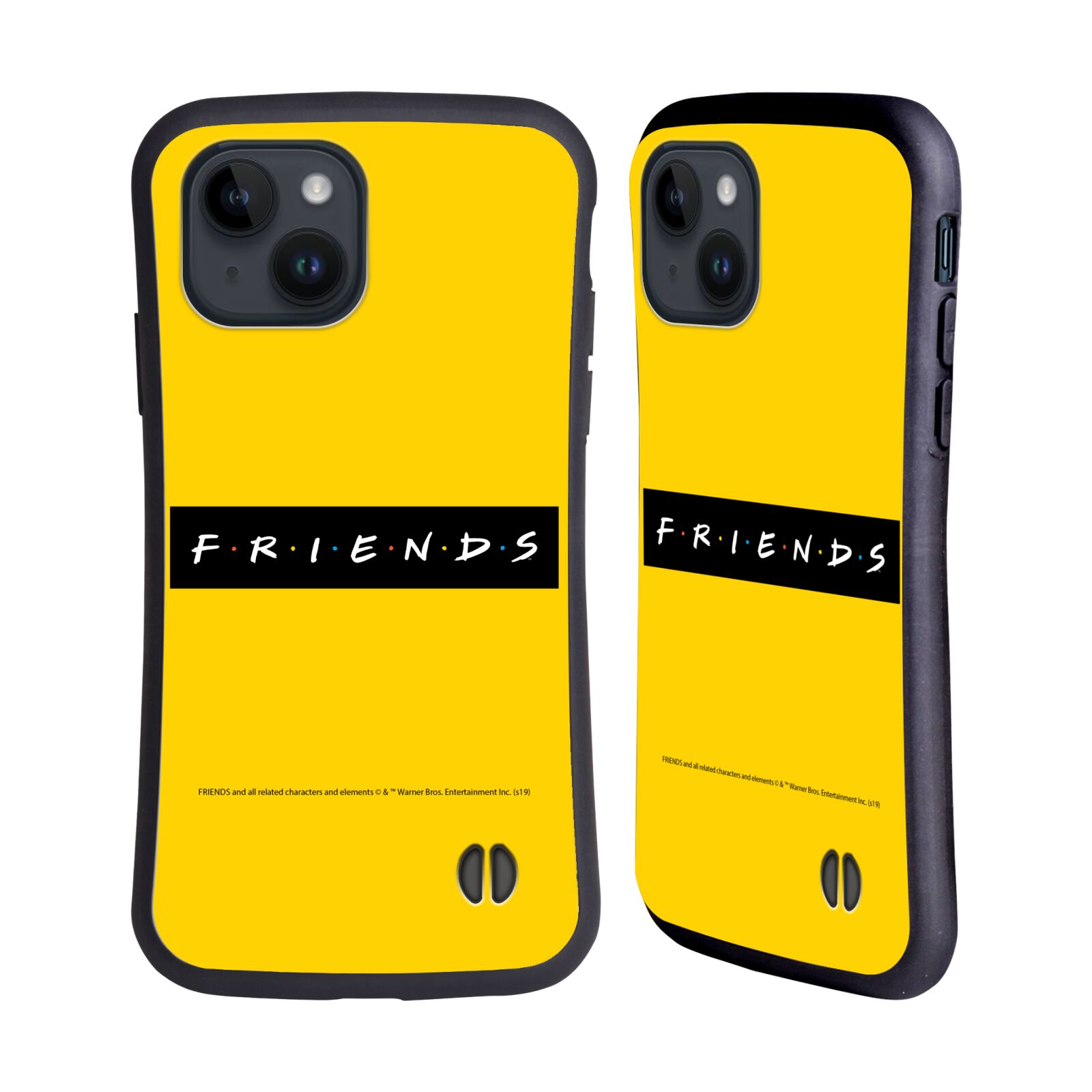 Obal na mobil Apple iPhone 15 - HEAD CASE - Přátelé - nadpis žlutá