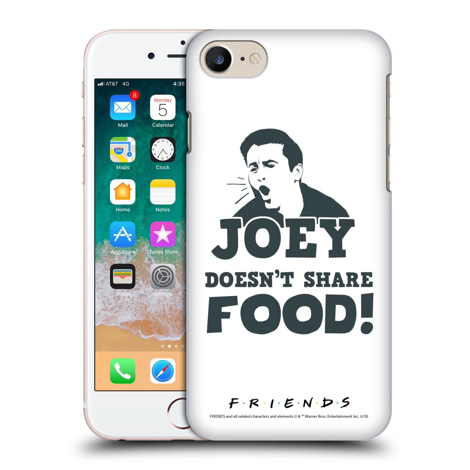Pouzdro na mobil Apple Iphone 7/8 - HEAD CASE - Seriál Přátelé - Joey se o jídlo nedělí