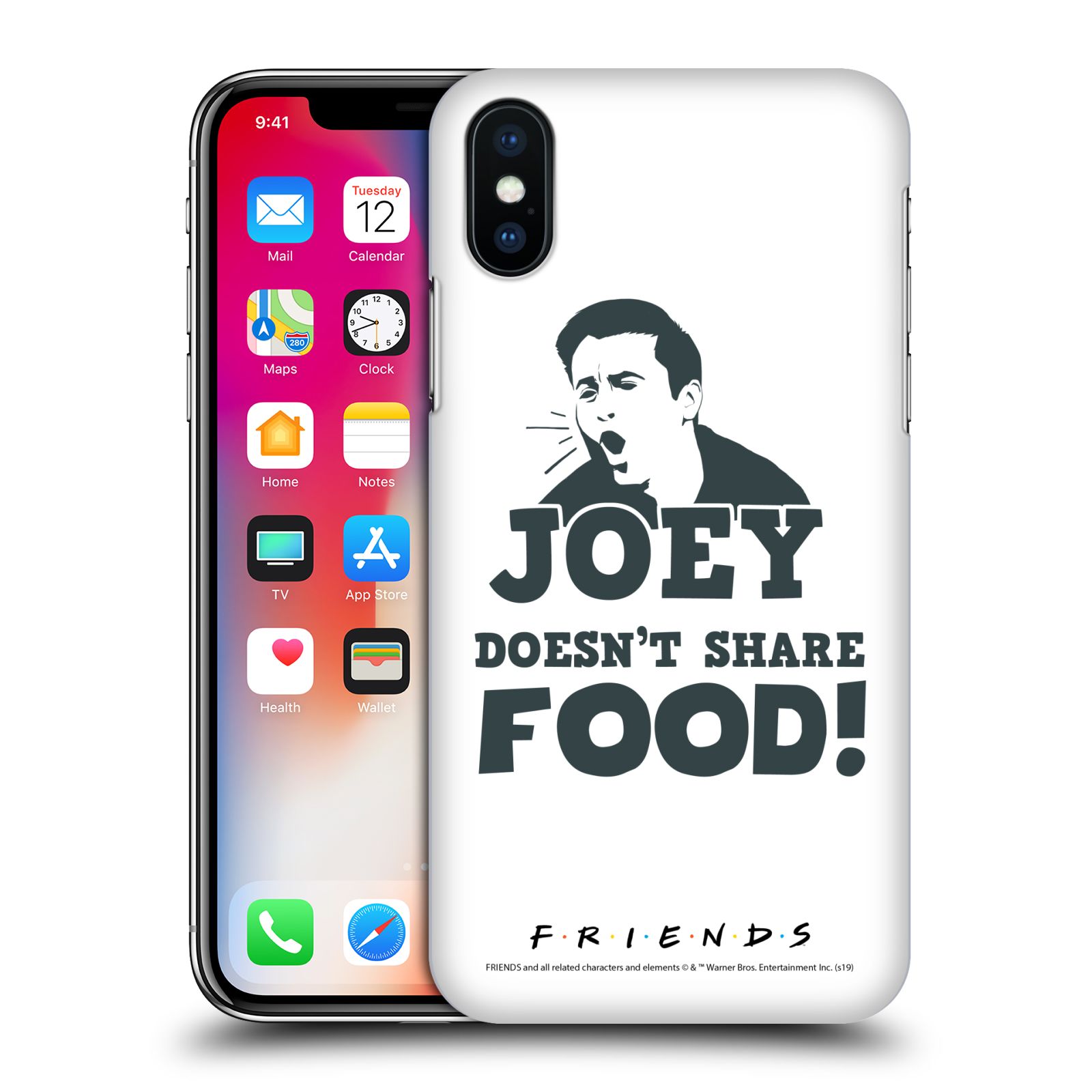 Pouzdro na mobil Apple Iphone X/XS - HEAD CASE - Seriál Přátelé - Joey se o jídlo nedělí