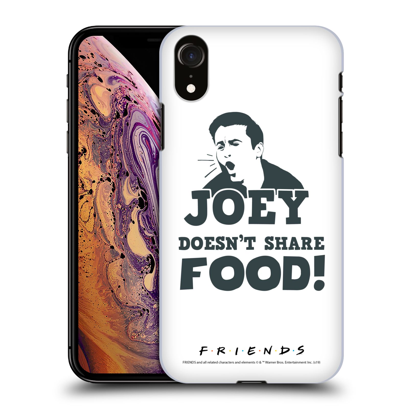 Pouzdro na mobil Apple Iphone XR - HEAD CASE - Seriál Přátelé - Joey se o jídlo nedělí
