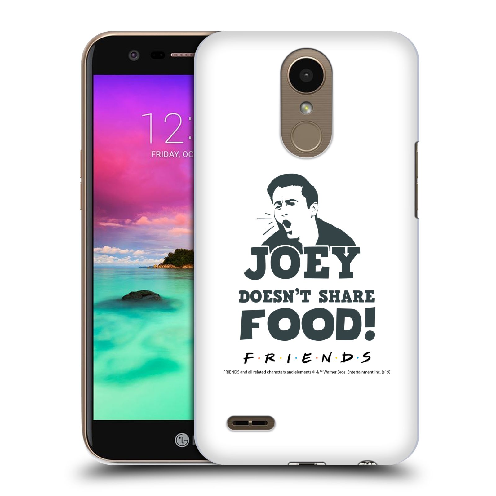 Pouzdro na mobil LG K10 2017 / K10 2017 DUAL SIM - HEAD CASE - Seriál Přátelé - Joey se o jídlo nedělí