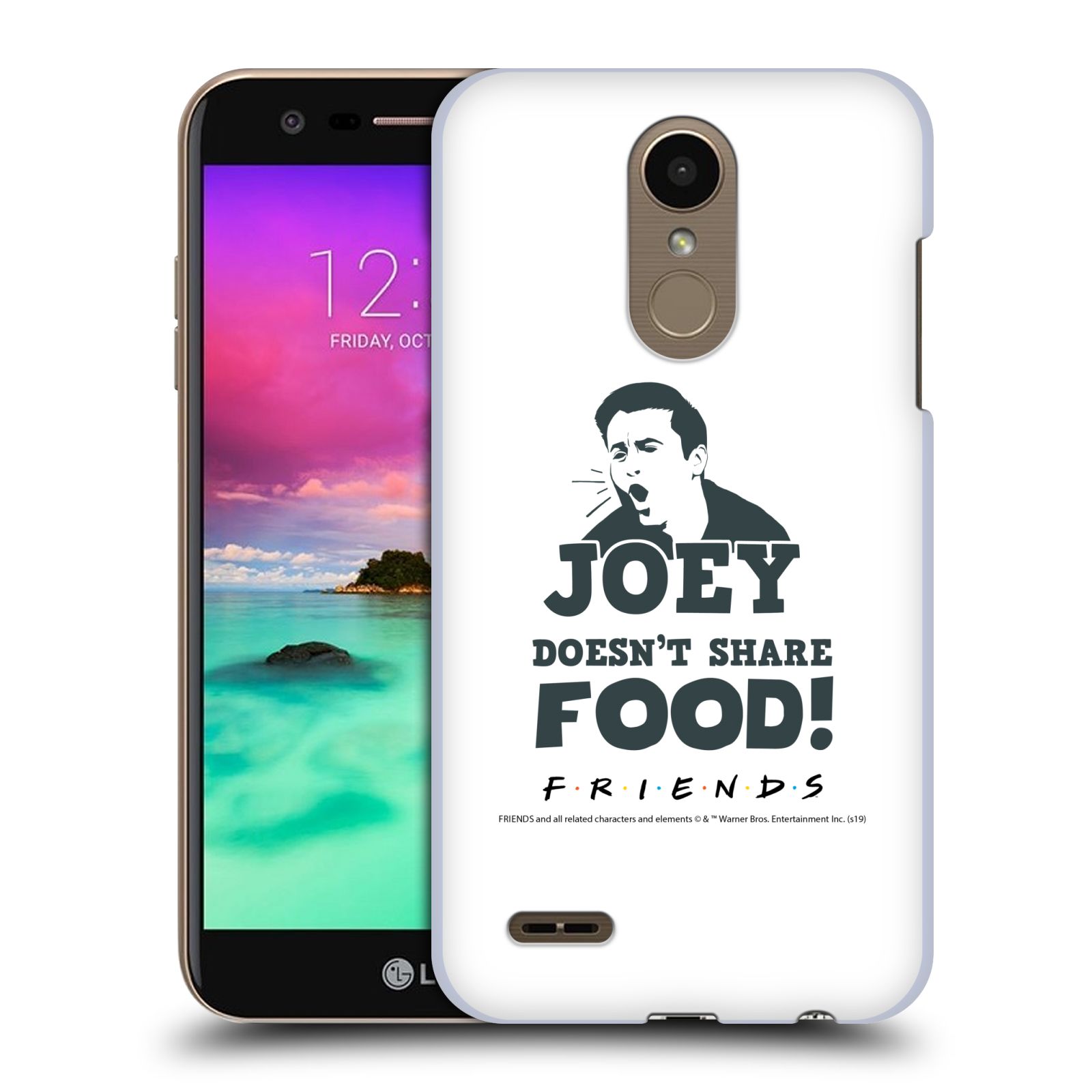 Pouzdro na mobil LG K10 2018 - HEAD CASE - Seriál Přátelé - Joey se o jídlo nedělí