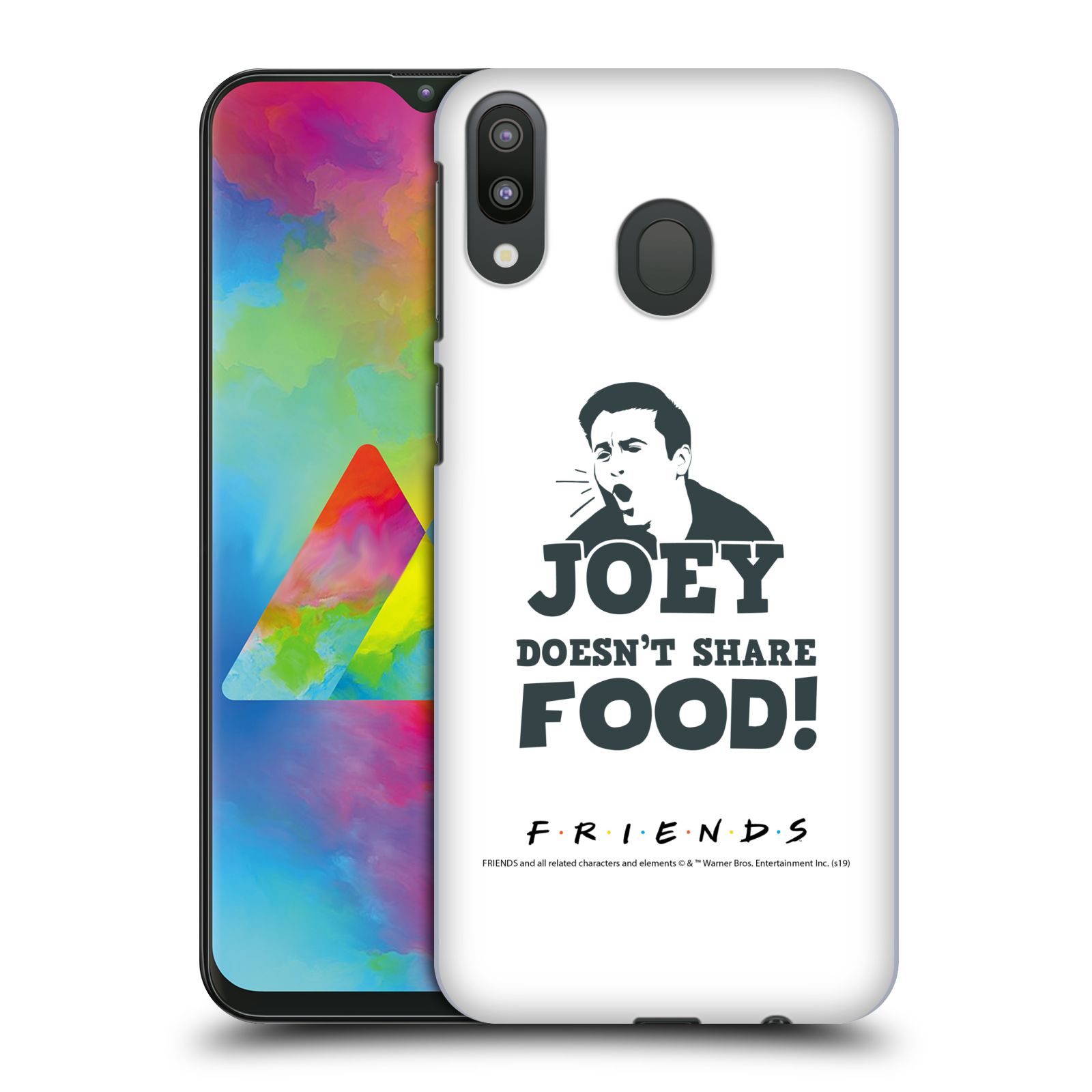Pouzdro na mobil Samsung Galaxy M20 - HEAD CASE - Seriál Přátelé - Joey se o jídlo nedělí