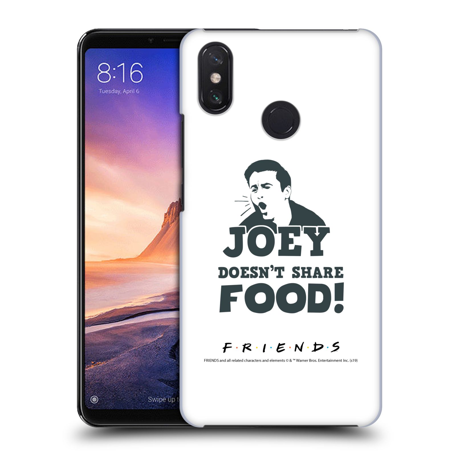 Pouzdro na mobil Xiaomi Mi Max 3 - HEAD CASE - Seriál Přátelé - Joey se o jídlo nedělí