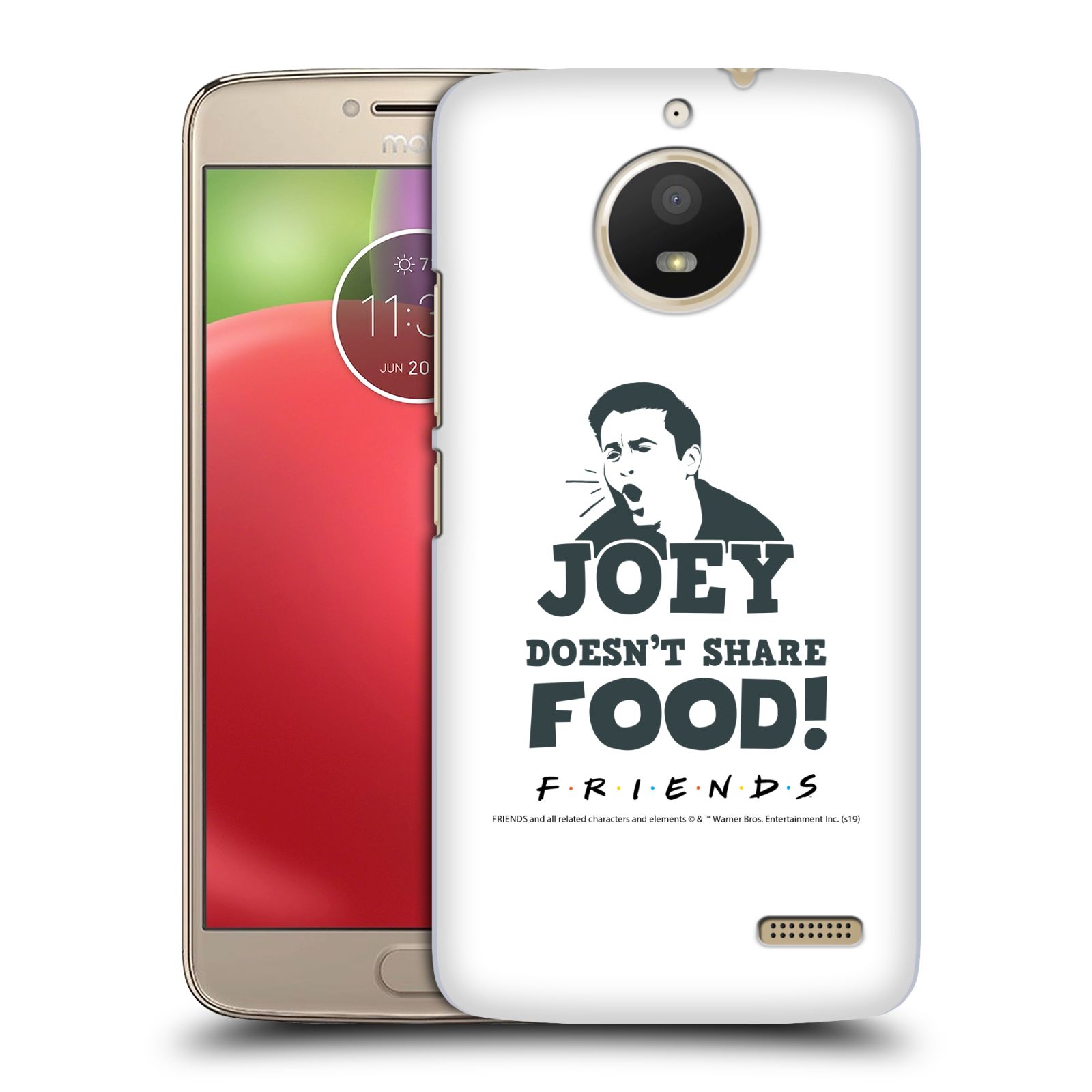 Pouzdro na mobil Lenovo Moto E4 - HEAD CASE - Seriál Přátelé - Joey se o jídlo nedělí