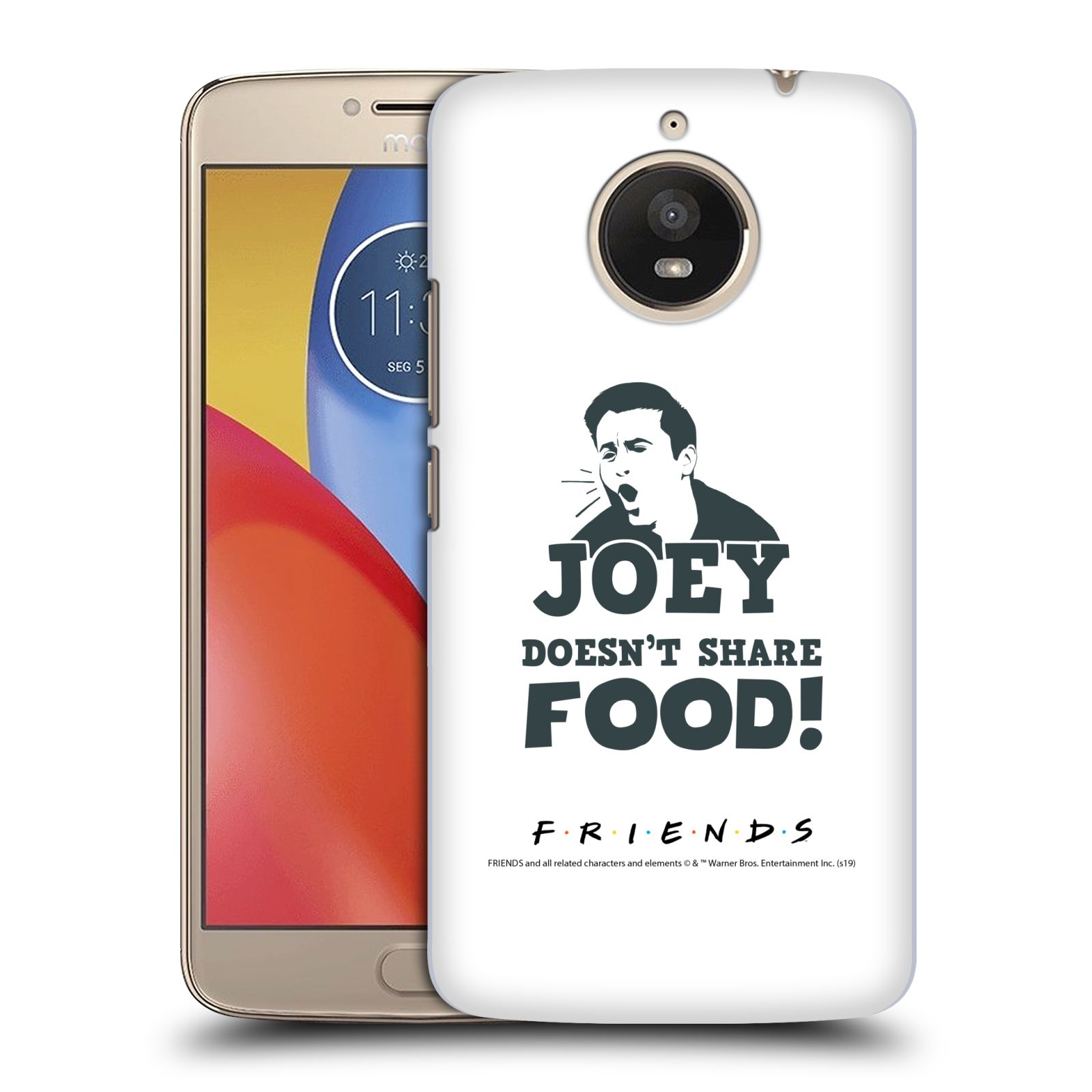 Pouzdro na mobil Lenovo Moto E4 PLUS - HEAD CASE - Seriál Přátelé - Joey se o jídlo nedělí