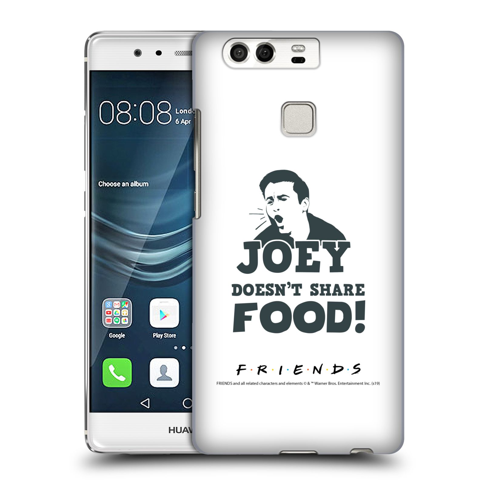 Pouzdro na mobil Huawei P9 / P9 DUAL SIM - HEAD CASE - Seriál Přátelé - Joey se o jídlo nedělí