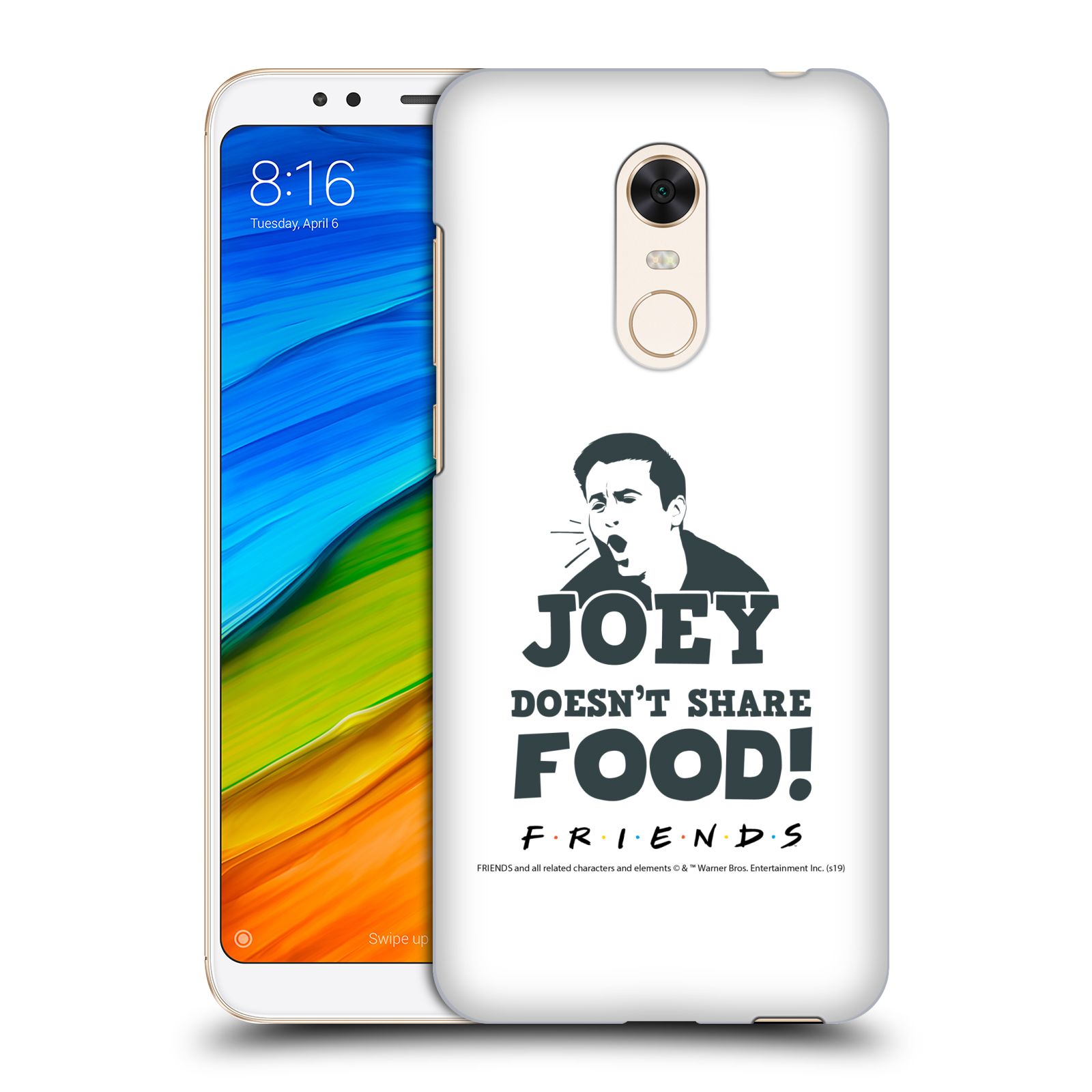 Pouzdro na mobil Xiaomi Redmi 5 PLUS (REDMI 5+) - HEAD CASE - Seriál Přátelé - Joey se o jídlo nedělí