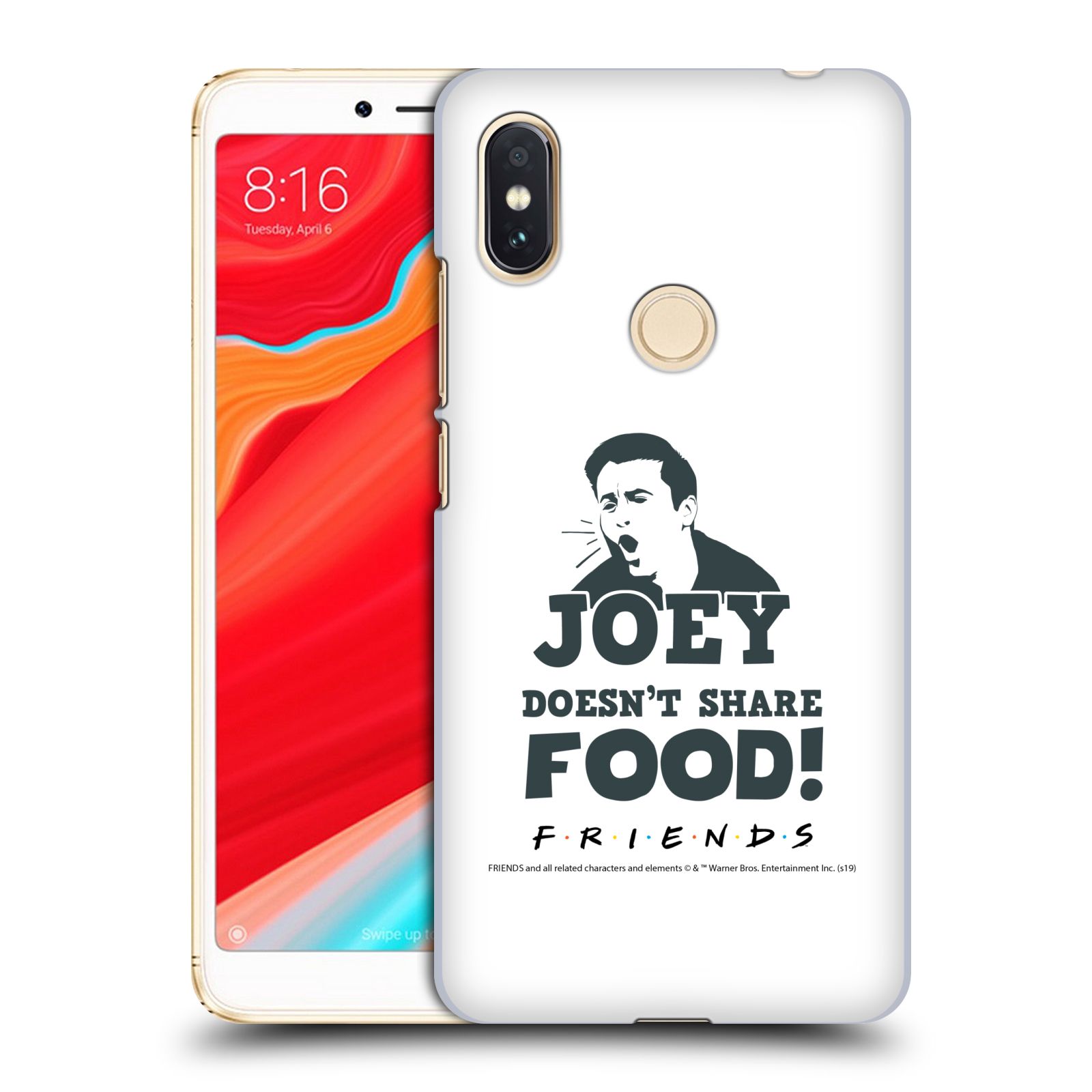 Pouzdro na mobil Xiaomi Redmi S2 - HEAD CASE - Seriál Přátelé - Joey se o jídlo nedělí