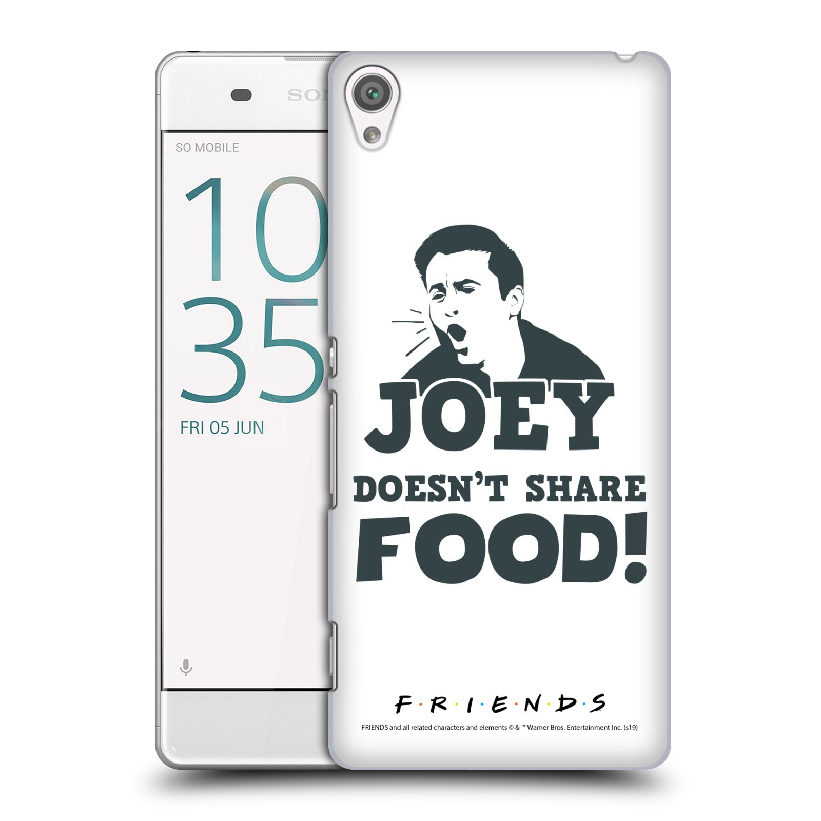 Pouzdro na mobil Sony Xperia XA - HEAD CASE - Seriál Přátelé - Joey se o jídlo nedělí