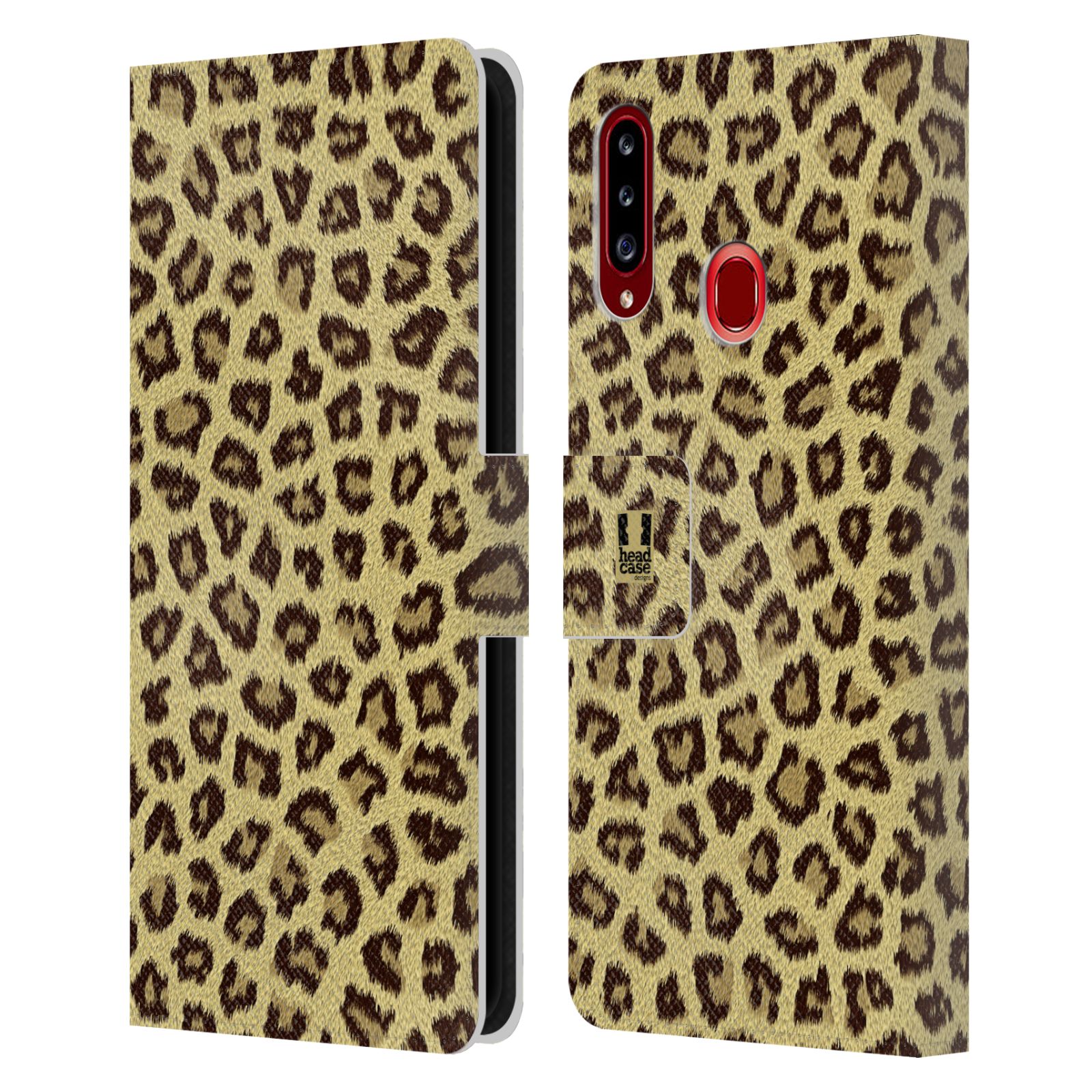 HEAD CASE Flipové pouzdro pro mobil Samsung Galaxy A20s zvíře srst divoká kolekce jaguár, gepard